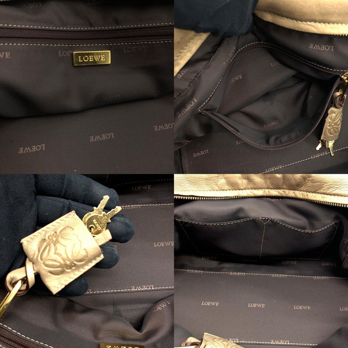 Loewe Gold Leather Handbag (Pre-Owned)