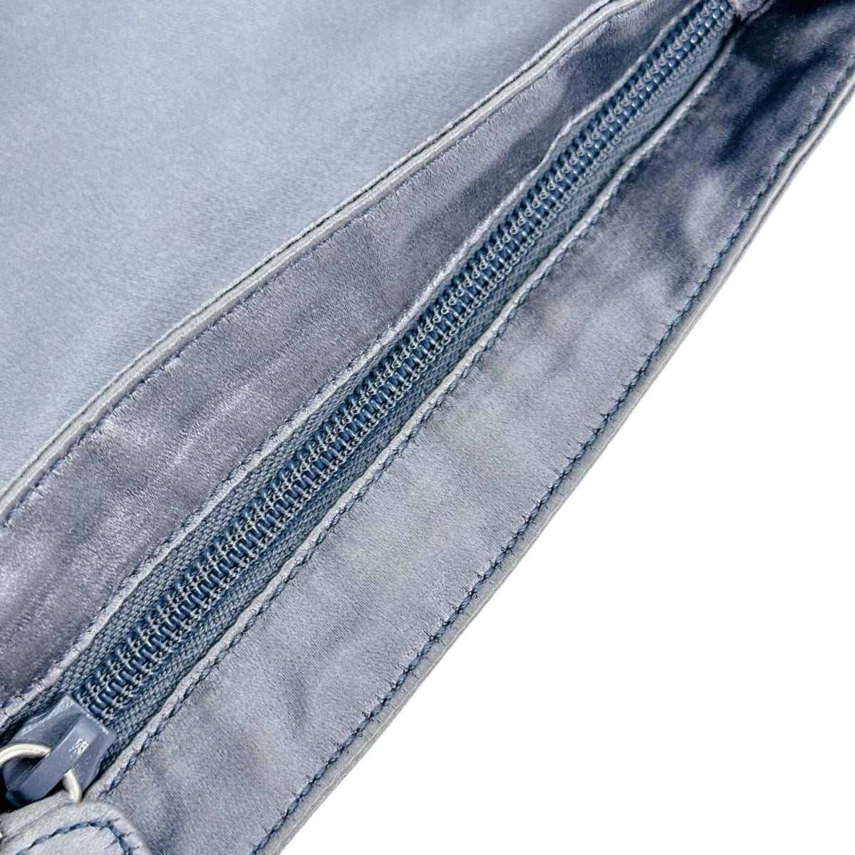 Prada Gray Satin Pochette Shoulder Bag (Pre-Owned)