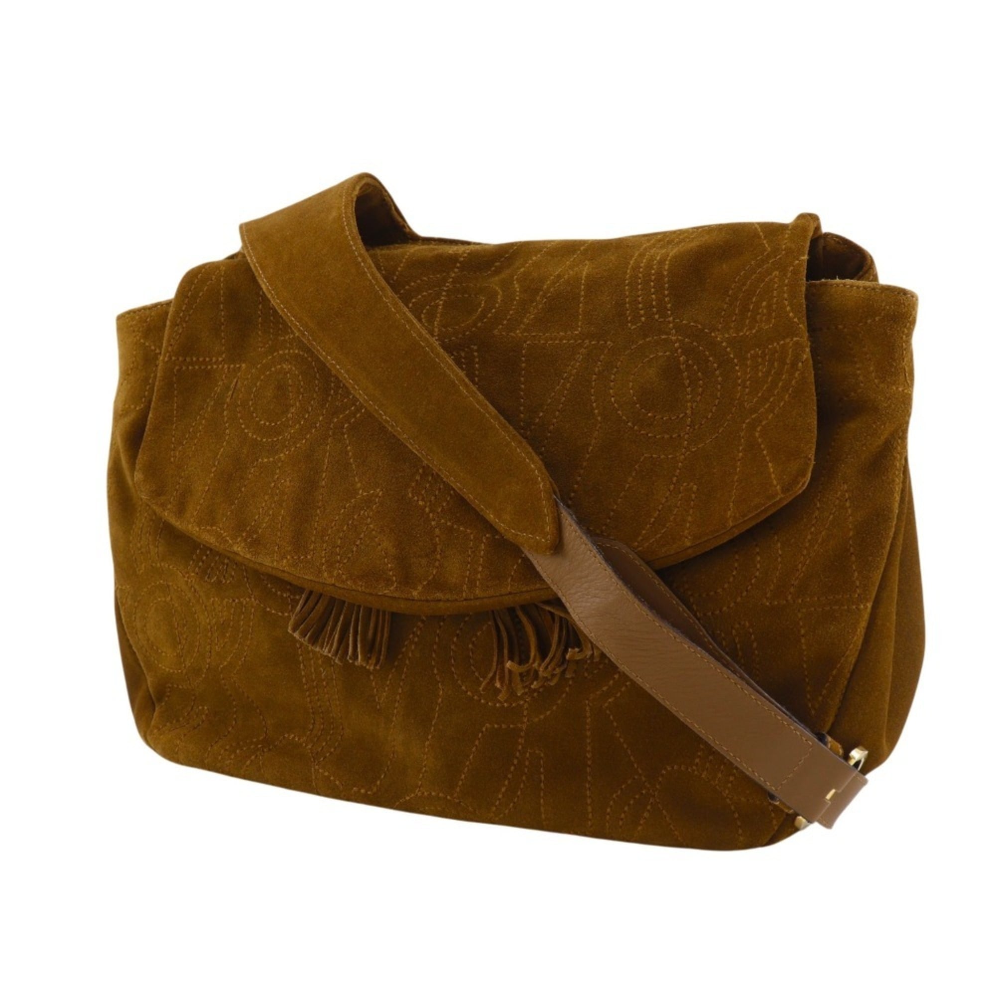 Salvatore Ferragamo Camel Suede Shoulder Bag (Pre-Owned)