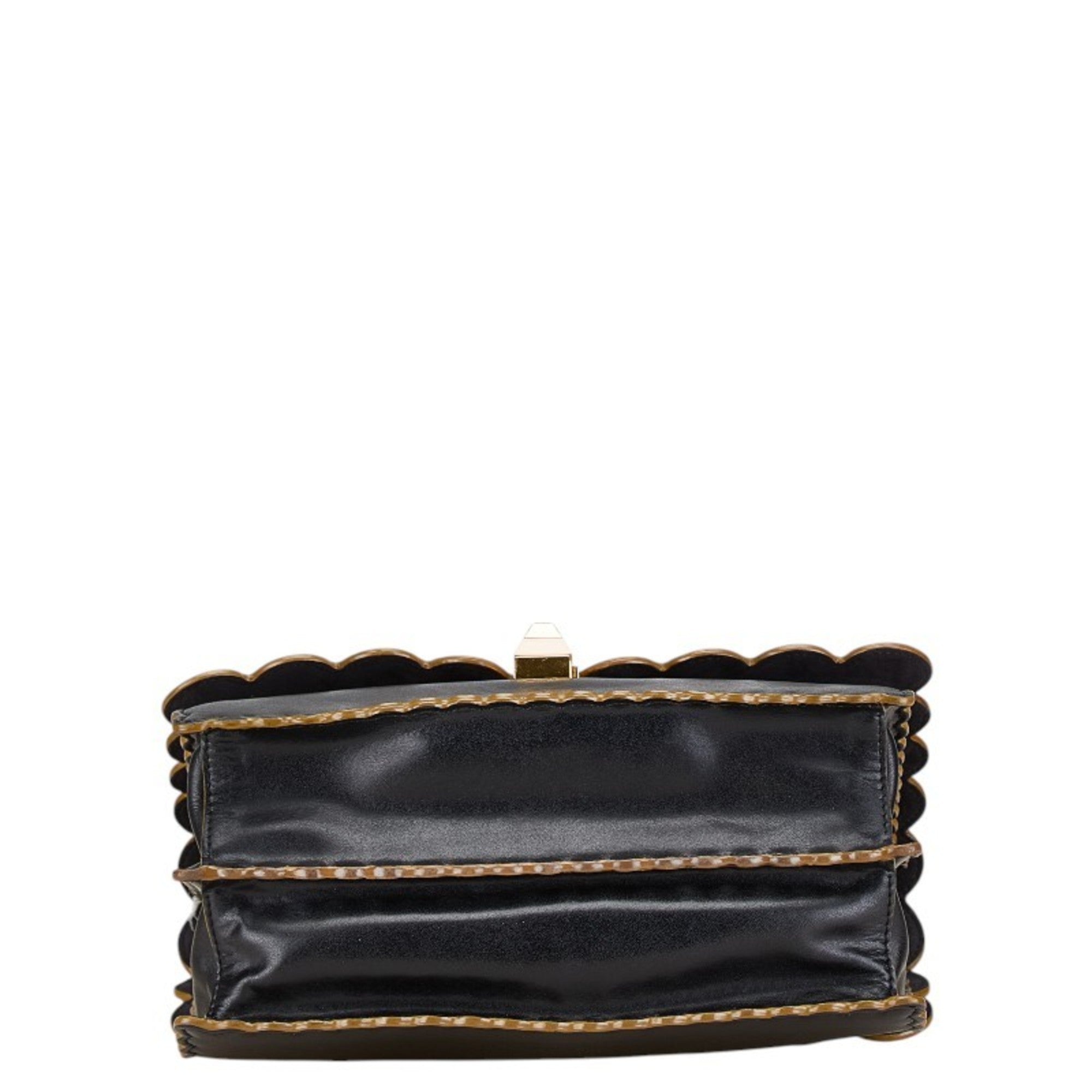 Fendi Black Leather Handbag Shoulder Bag (Pre-Owned)