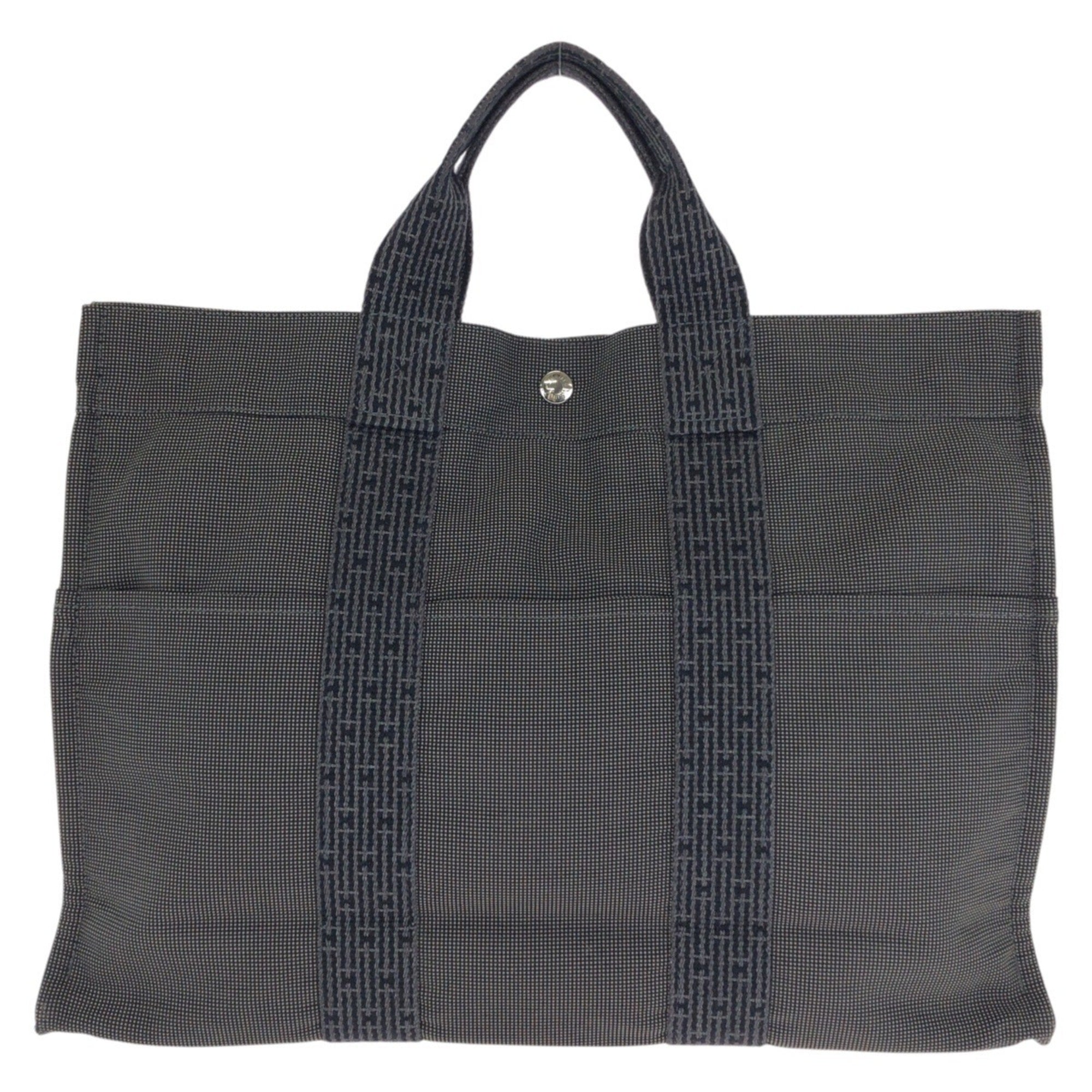Hermes Gray Polyamide Polyester Handbag Tote Bag (Pre-Owned)