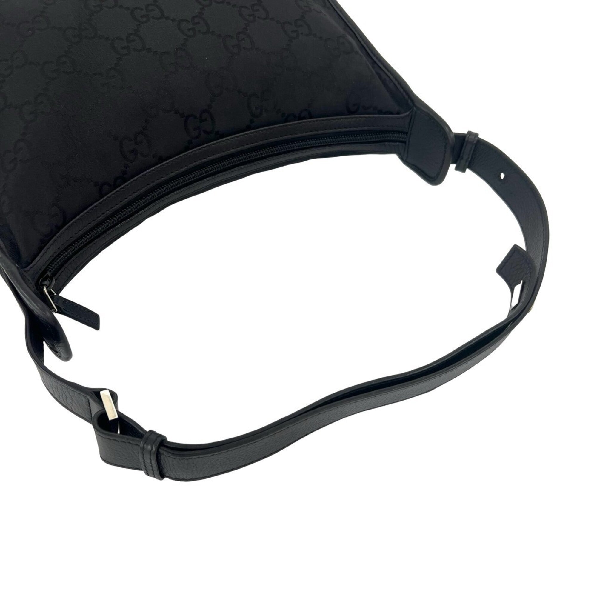 Gucci Black Canvas Leather Handbag Shoulder Bag Tote Bag (Pre-Owned)