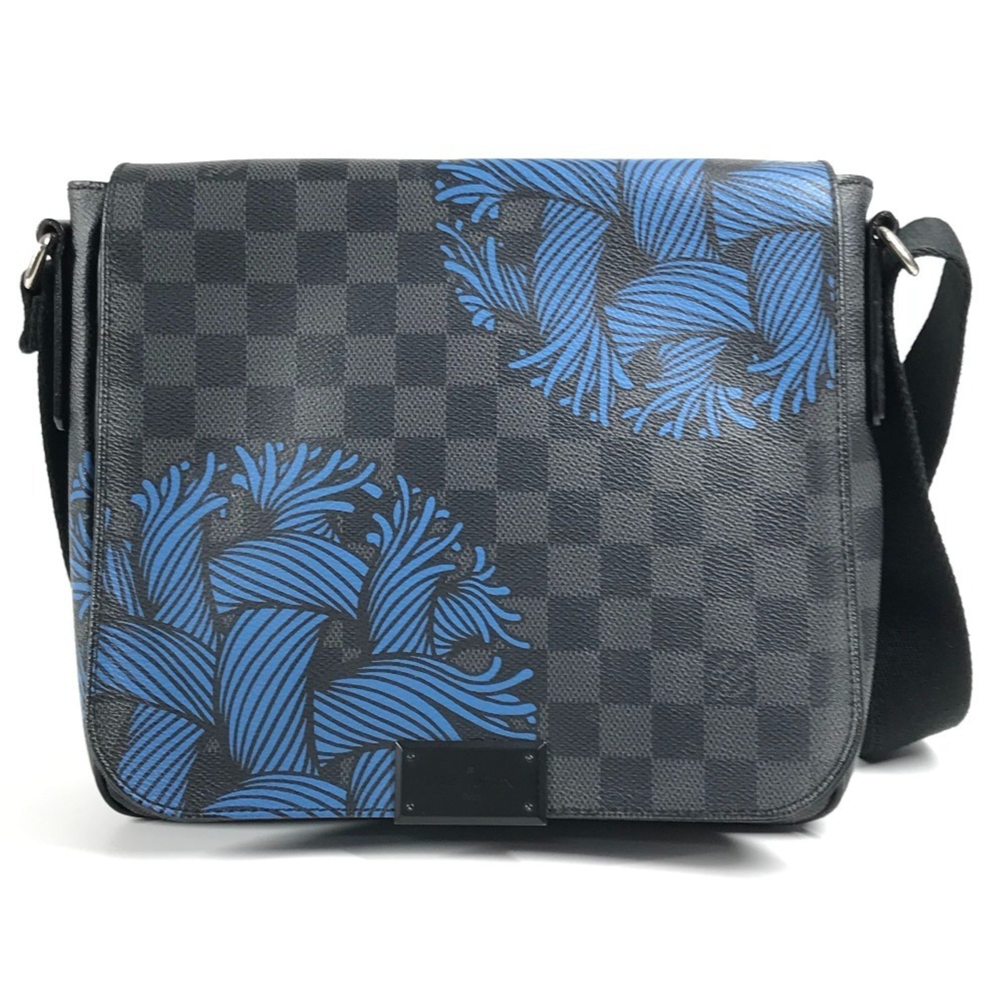 Louis Vuitton Black Blue Damier Graphite Messenger Bag Shoulder Bag (Pre-Owned)