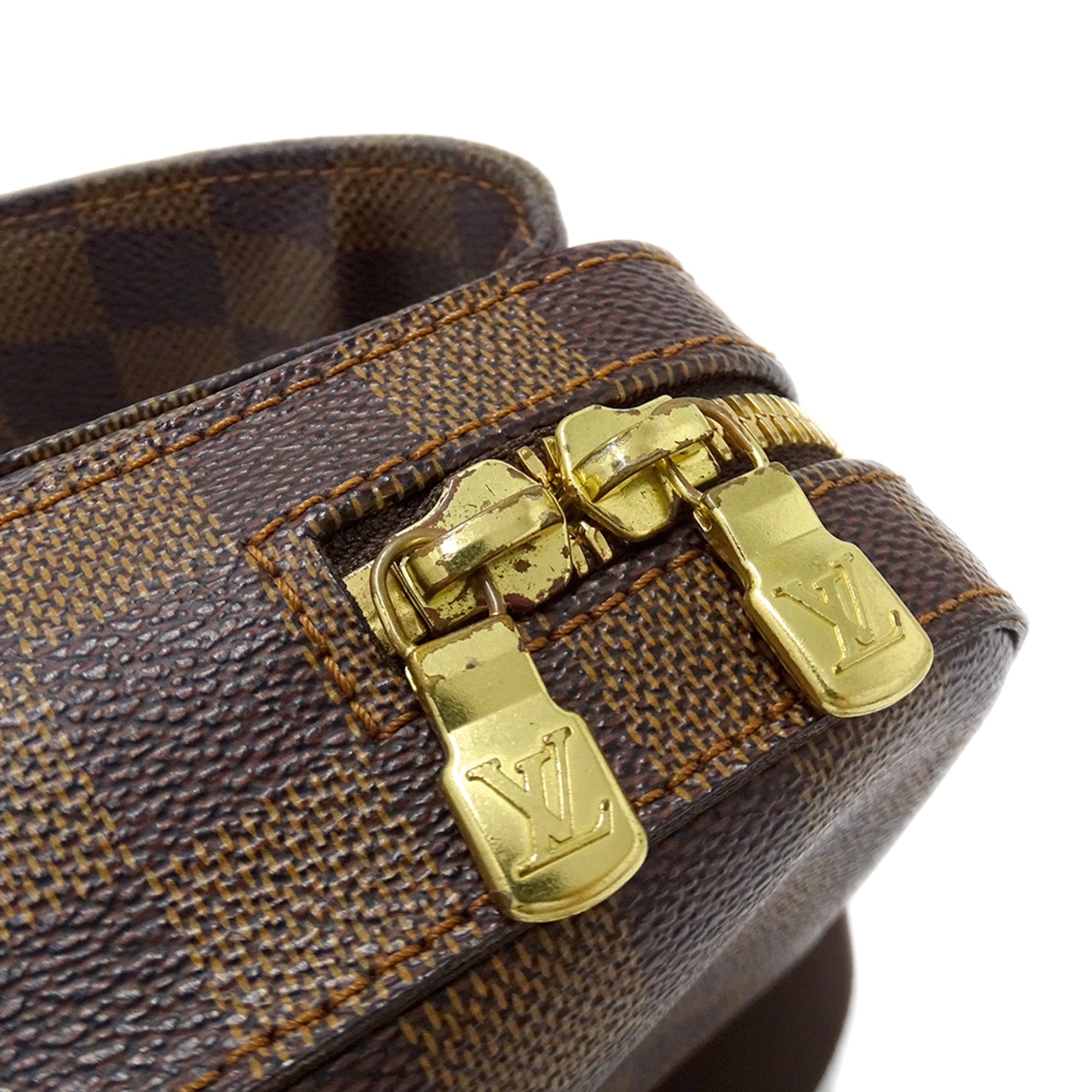 Louis Vuitton Brown Damier Canvas Handbag Sling Bag (Pre-Owned)