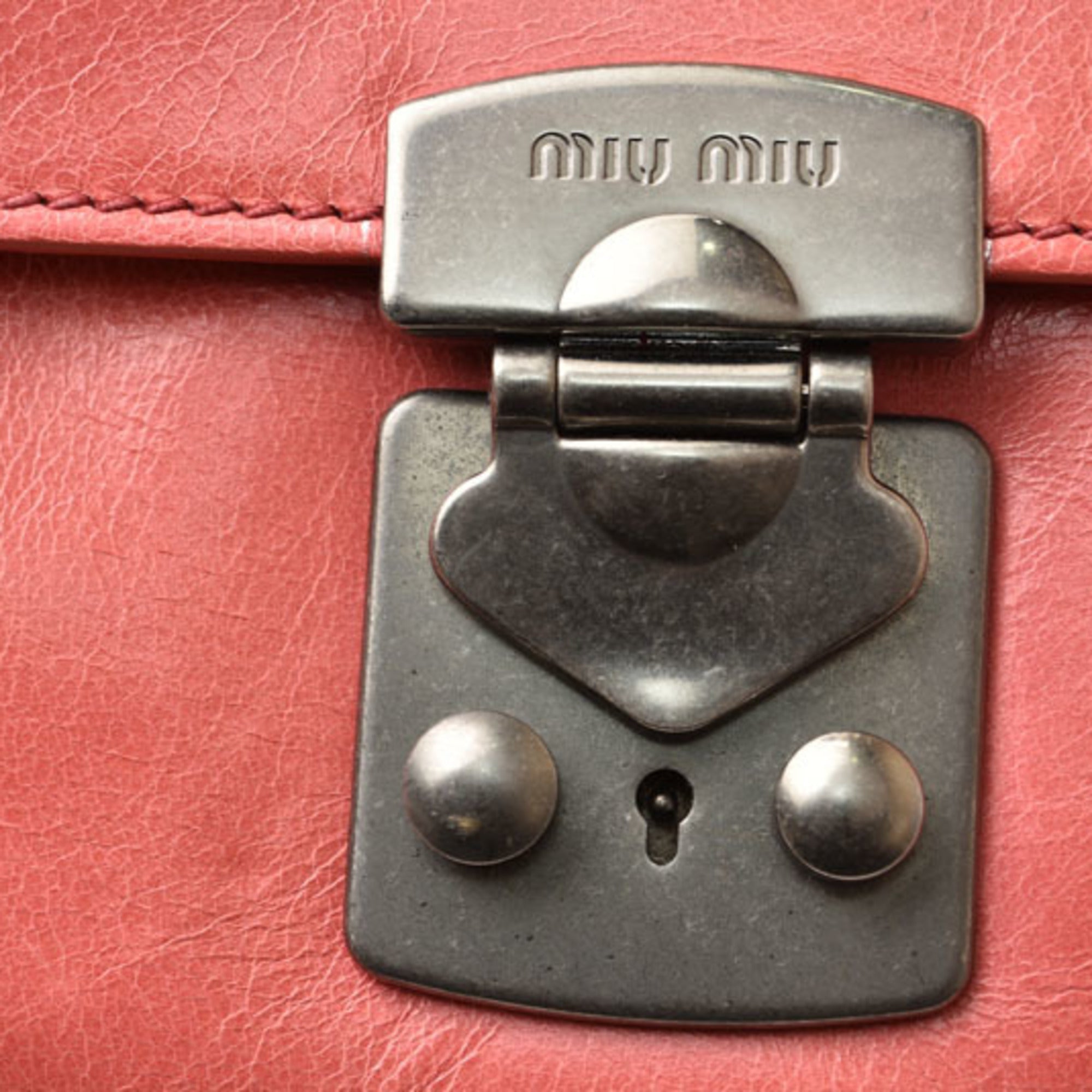 Miu Miu Leather Handbag Shoulder Bag Tote Bag (Pre-Owned)