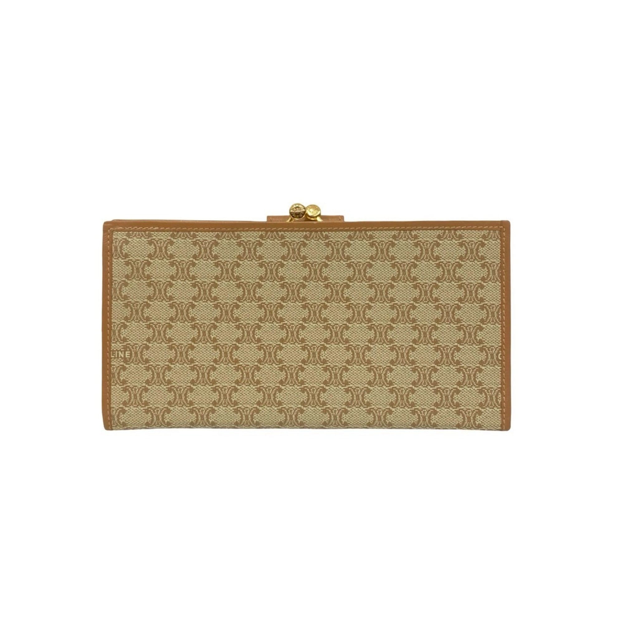 Celine Beige Brown Leather Pvc Wallet (Bi-Fold) (Pre-Owned)