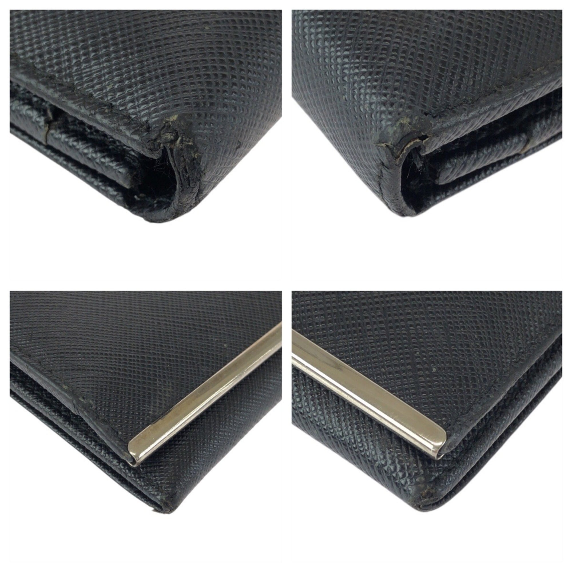 Salvatore Ferragamo Black Leather Long Wallet (Bi-Fold) (Pre-Owned)