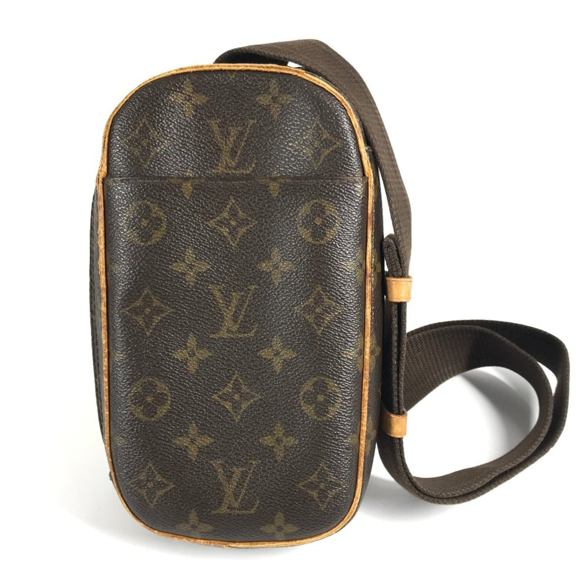 Louis Vuitton Brown Monogram Pochette Shoulder Bag Sling Bag (Pre-Owned)