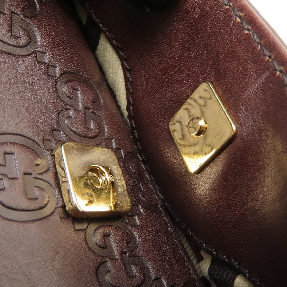 Gucci Dark Brown Leather Tote Bag (Pre-Owned)