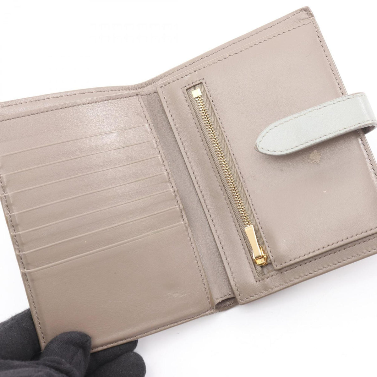 Celine Blue Gray Leather Wallet (Bi-Fold) (Pre-Owned)