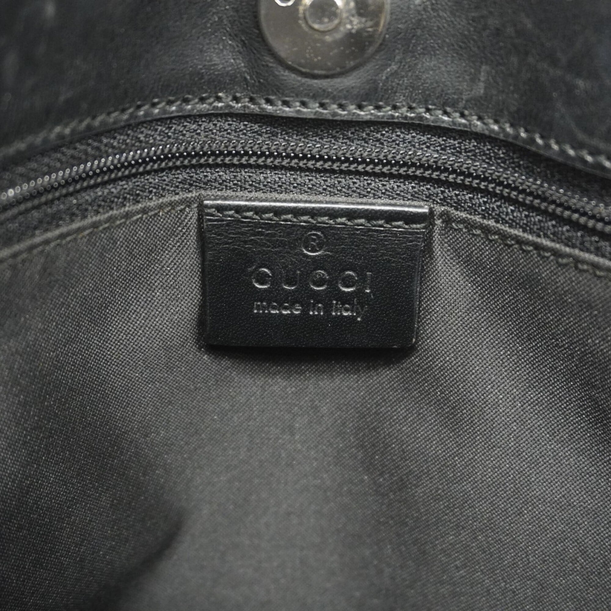 Gucci Black Brown Canvas Shoulder Bag (Pre-Owned)