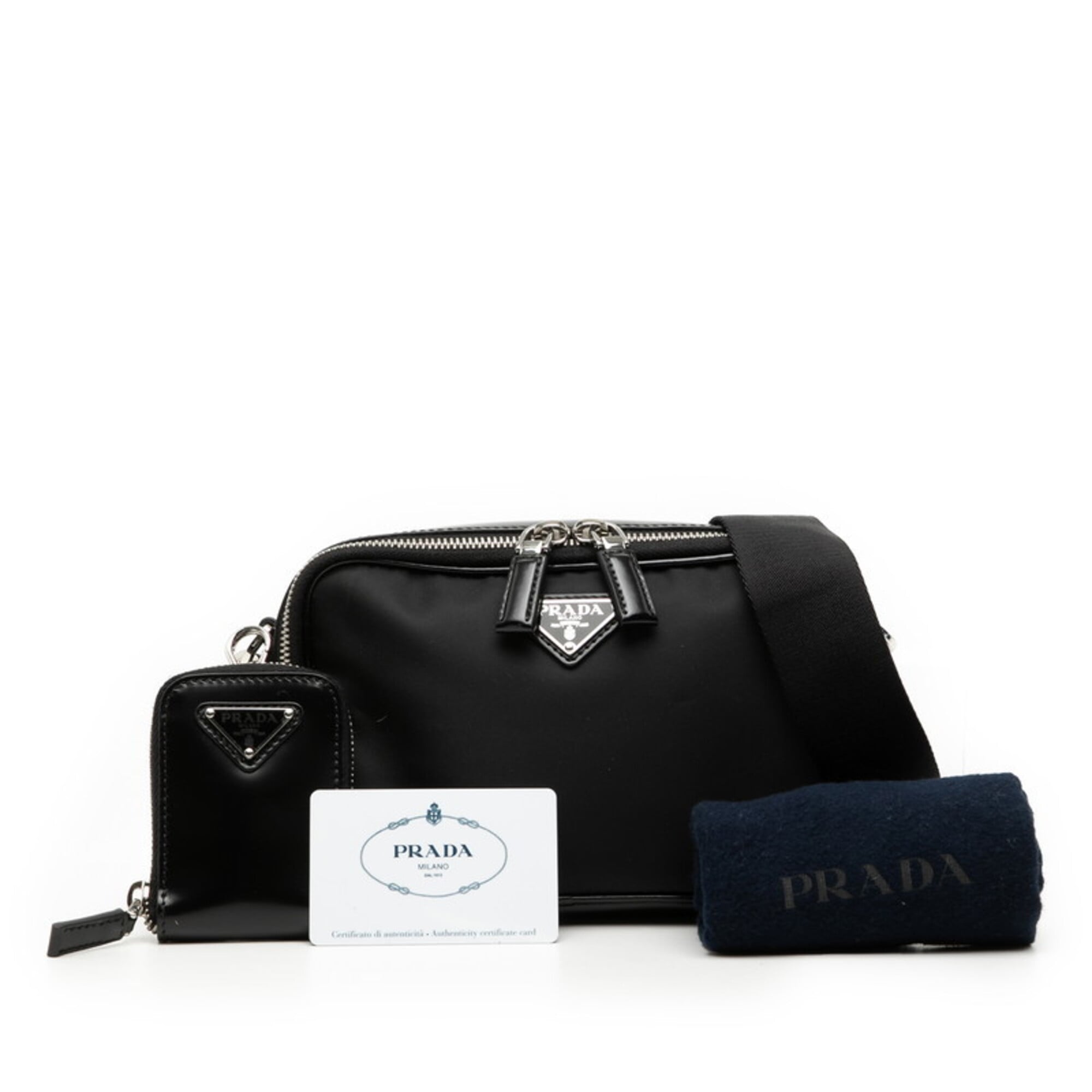 Prada Black Nylon Patent Leather Shoulder Bag (Pre-Owned)