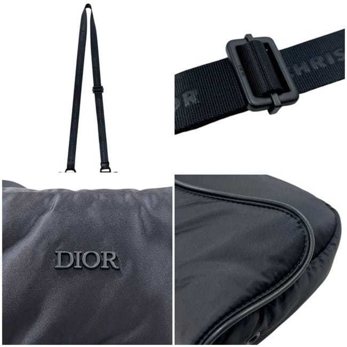 Christian Dior Black Nylon Saddle Bag Shoulder Bag Sling Bag (Pre-Owned)