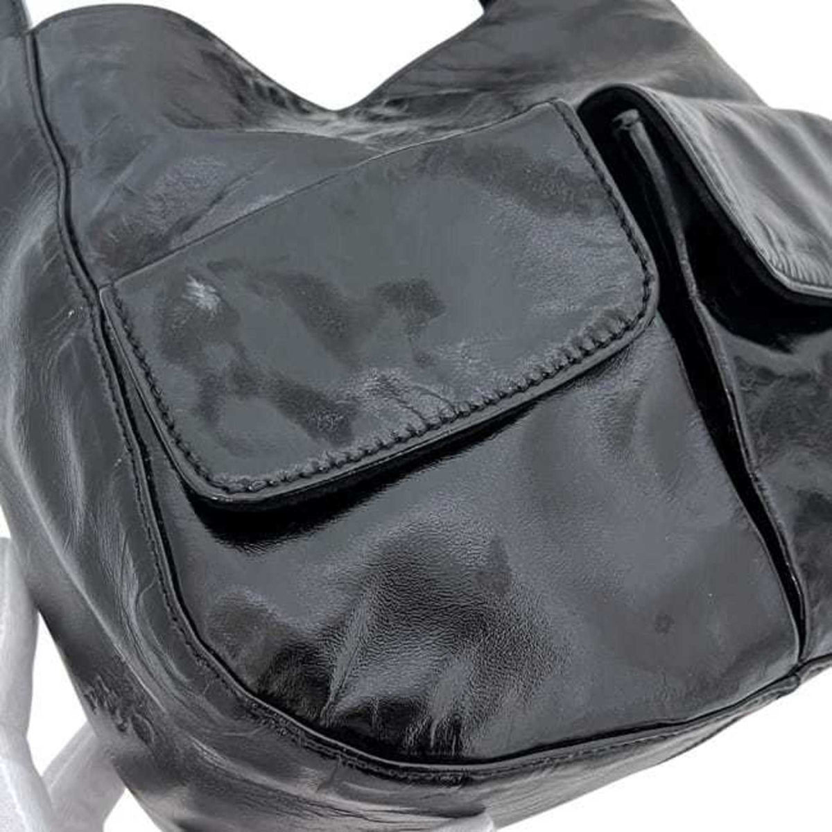 Prada Black Nero Patent Leather Handbag Tote Bag (Pre-Owned)