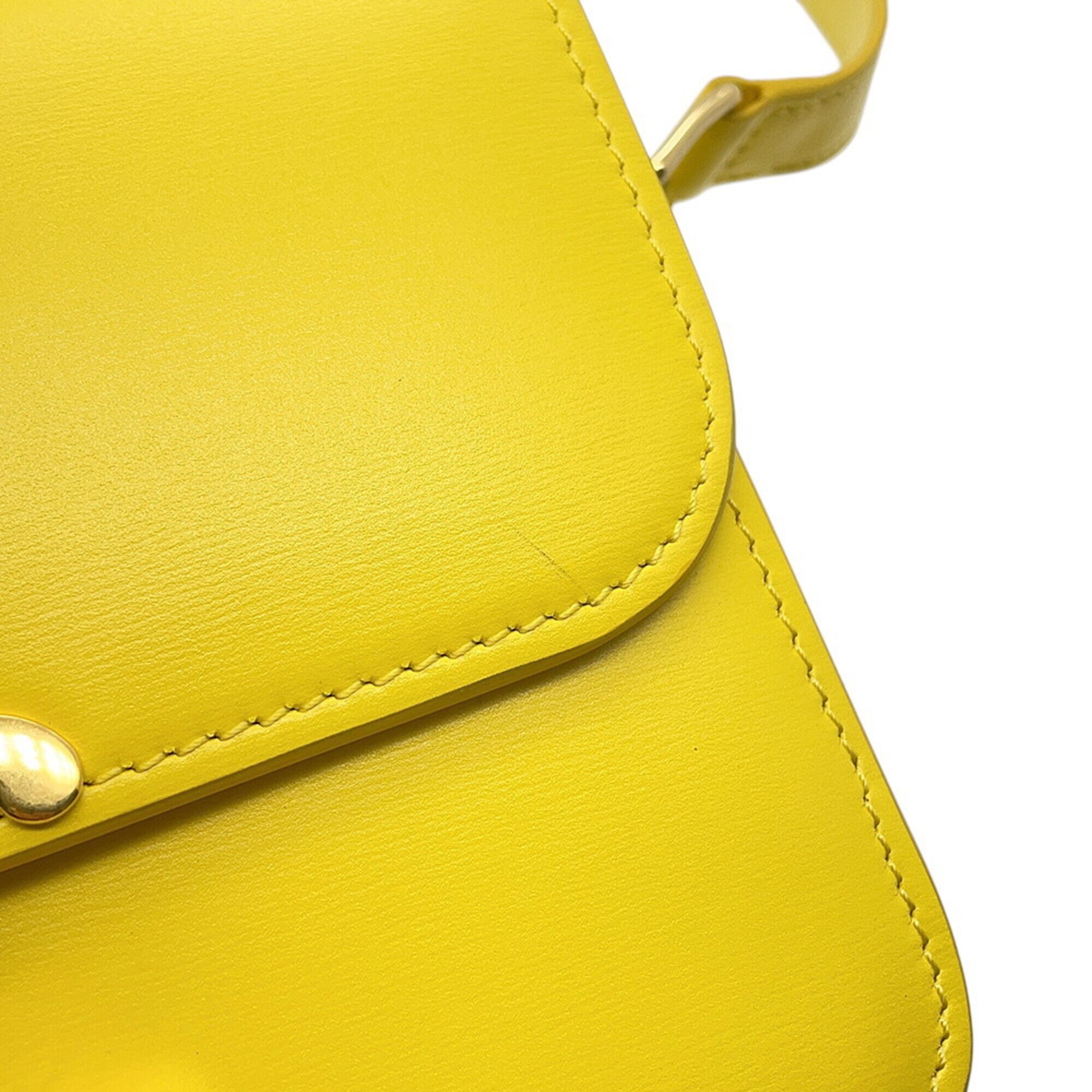 Celine Yellow Leather Shoulder Bag (Pre-Owned)