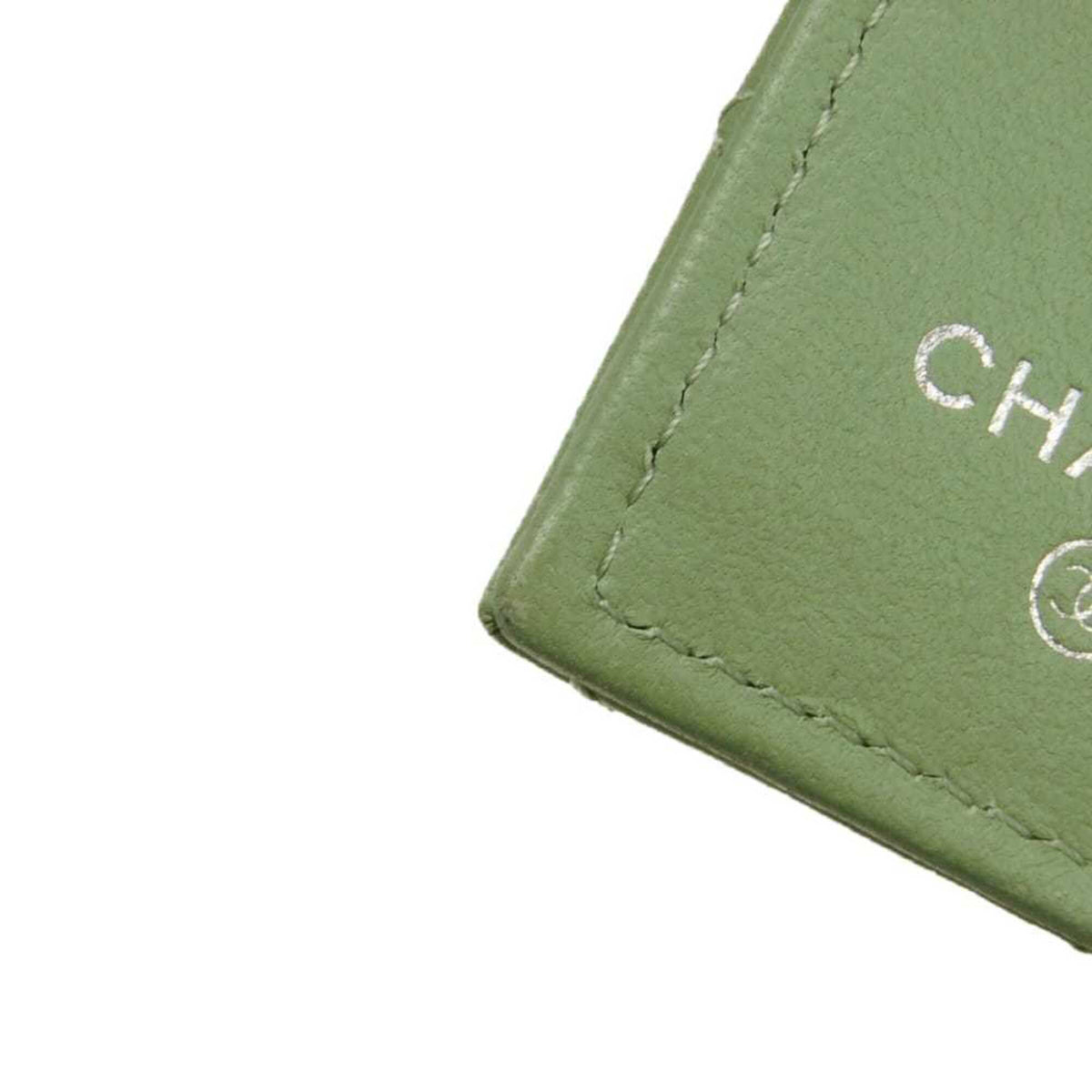 Chanel Light Green Rhinestone Wallet (Tri-Fold) (Pre-Owned)