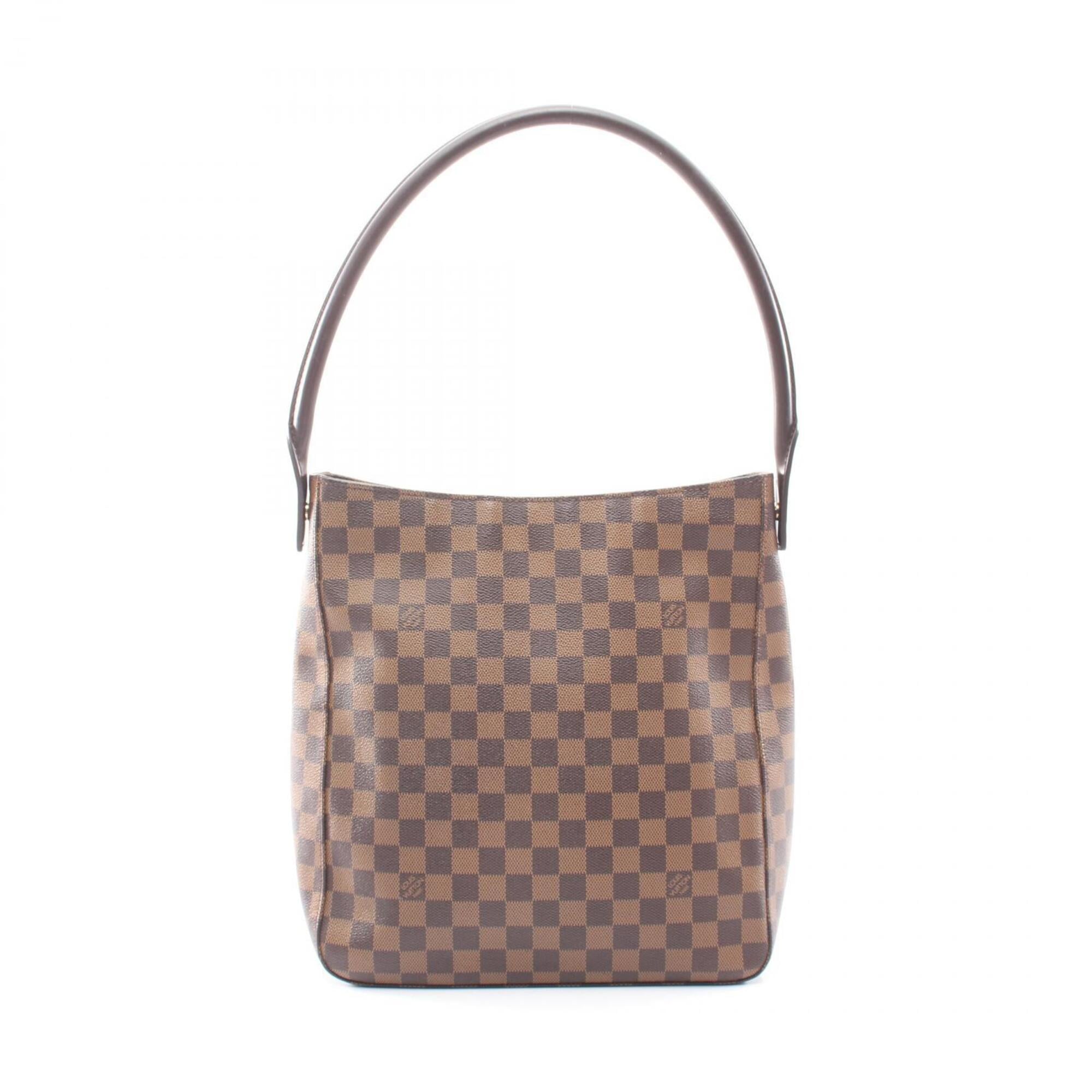 Louis Vuitton Damier Brown Coated Canvas Leather Handbag Shoulder Bag (Pre-Owned)