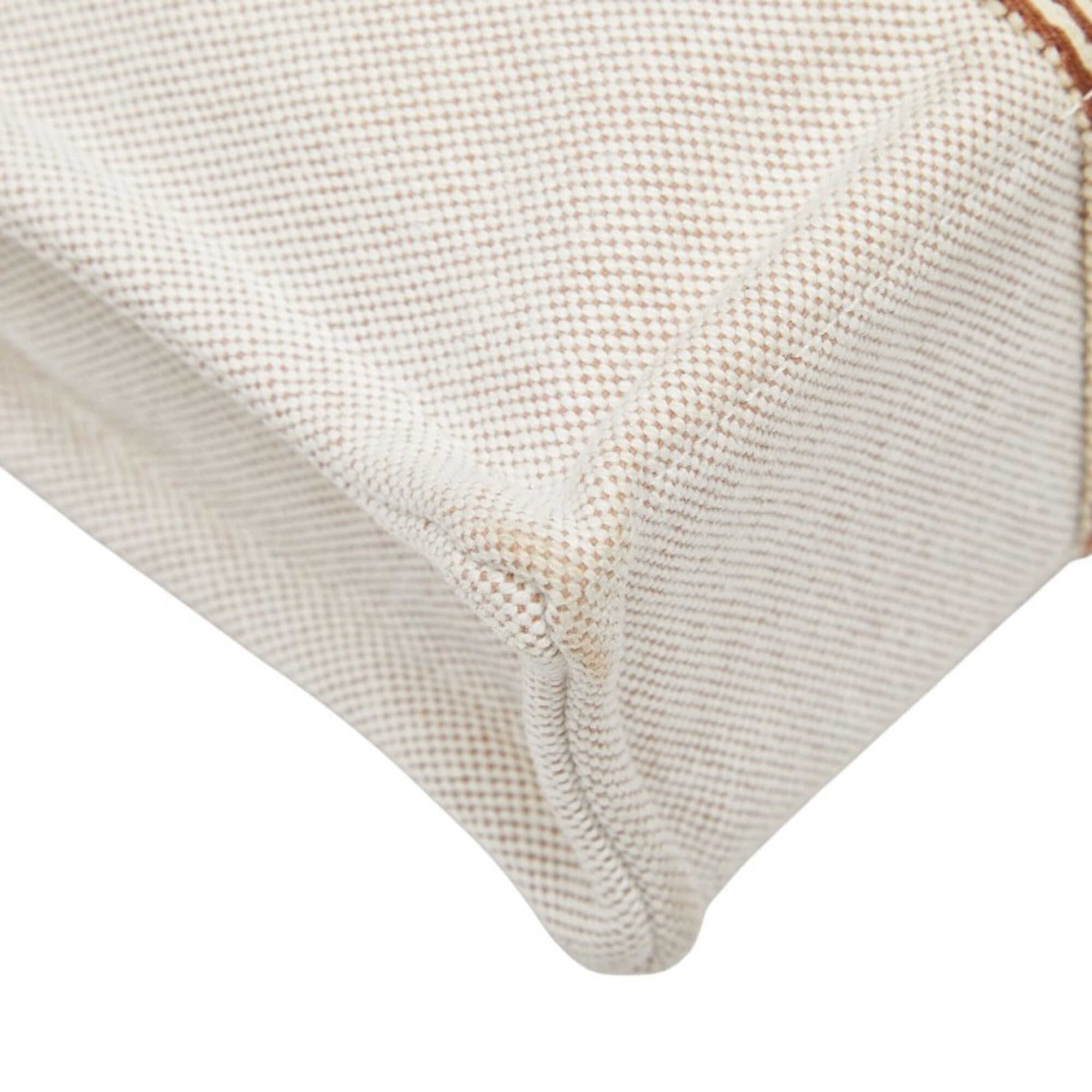 Hermes Brown Ivory Canvas Handbag Tote Bag (Pre-Owned)