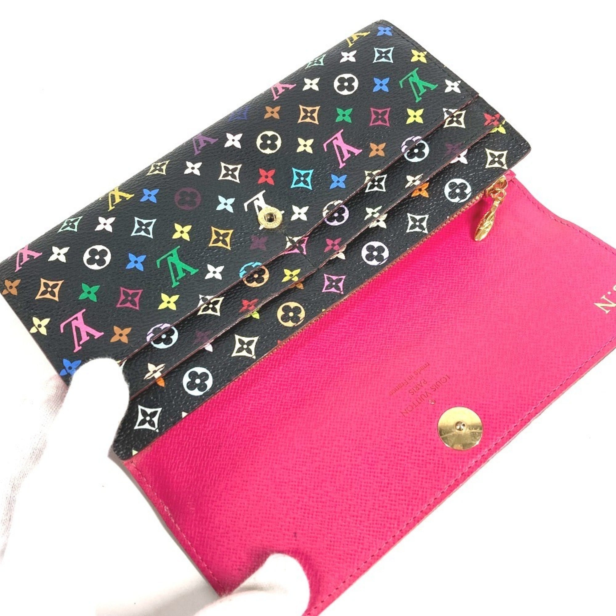 Louis Vuitton Black Multi-Color Noir Monogram Multicolore Long Wallet (Bi-Fold) (Pre-Owned)