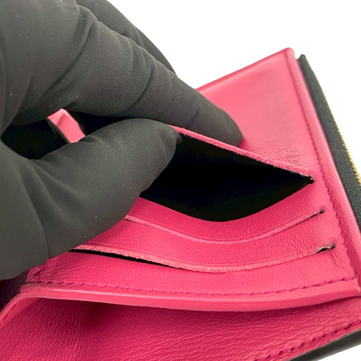 Louis Vuitton Black Pink Leather Wallet (Tri-Fold) (Pre-Owned)