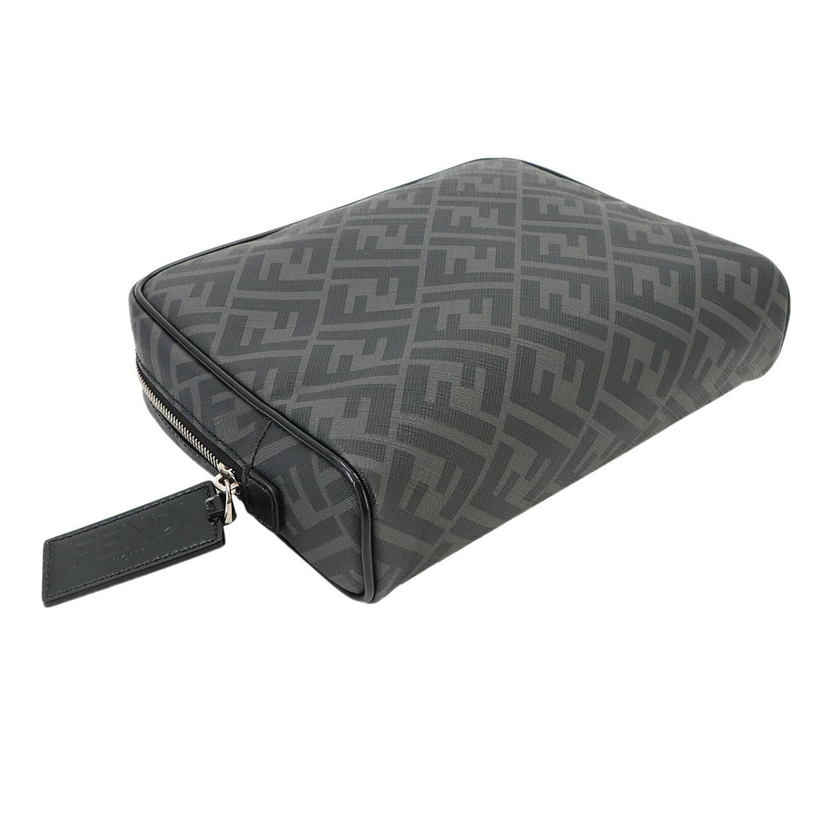 Fendi Gray Zucca Clutch Bag Handbag Pouch (Pre-Owned)