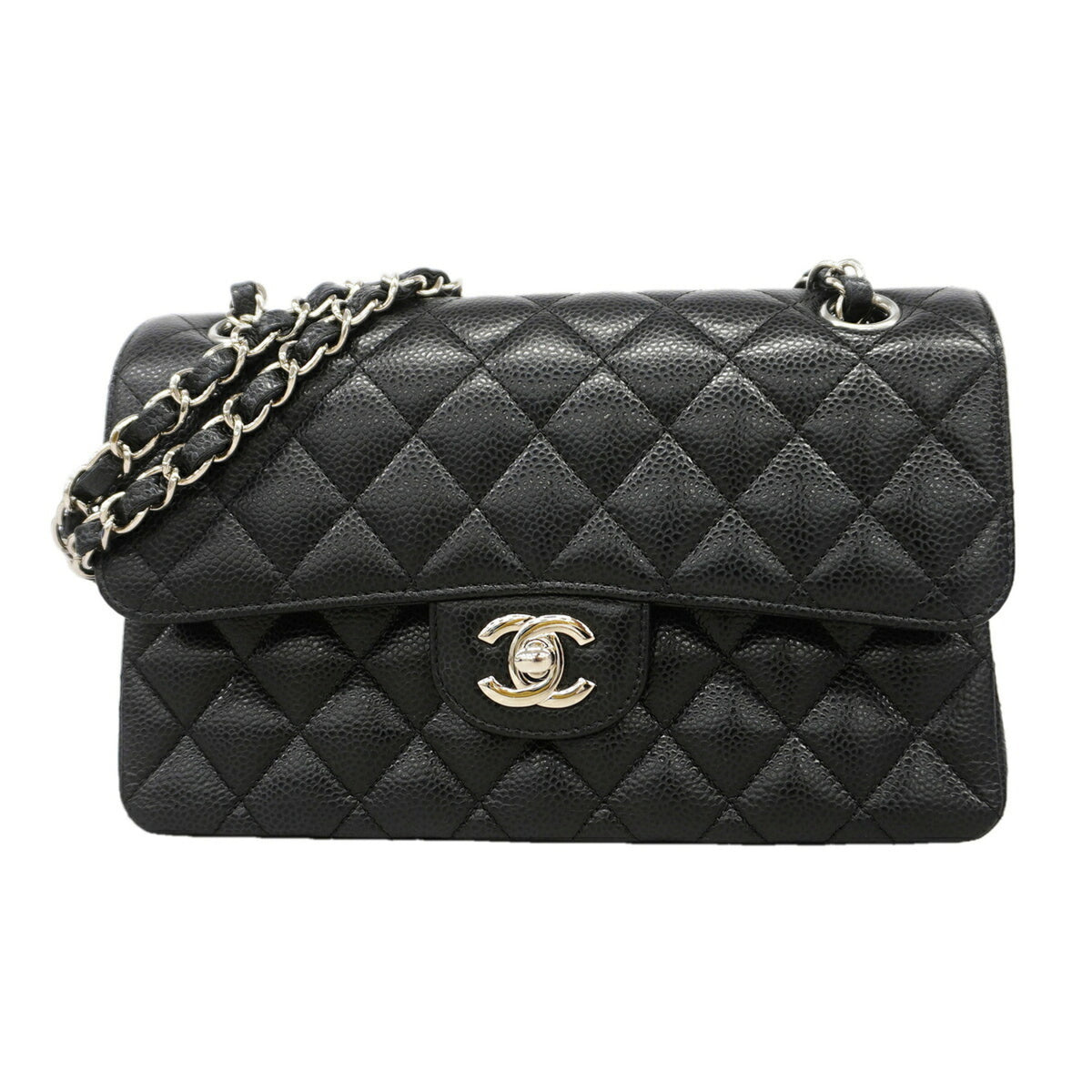Chanel Black Grained Calfskin Shoulder Bag (Pre-Owned)