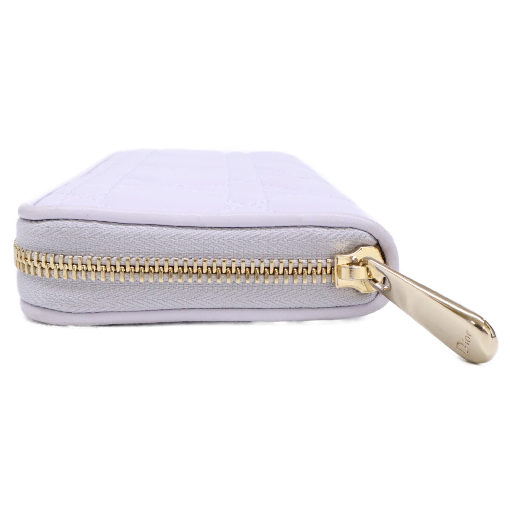 Christian Dior Light Purple Leather Long Wallet (Bi-Fold) (Pre-Owned)