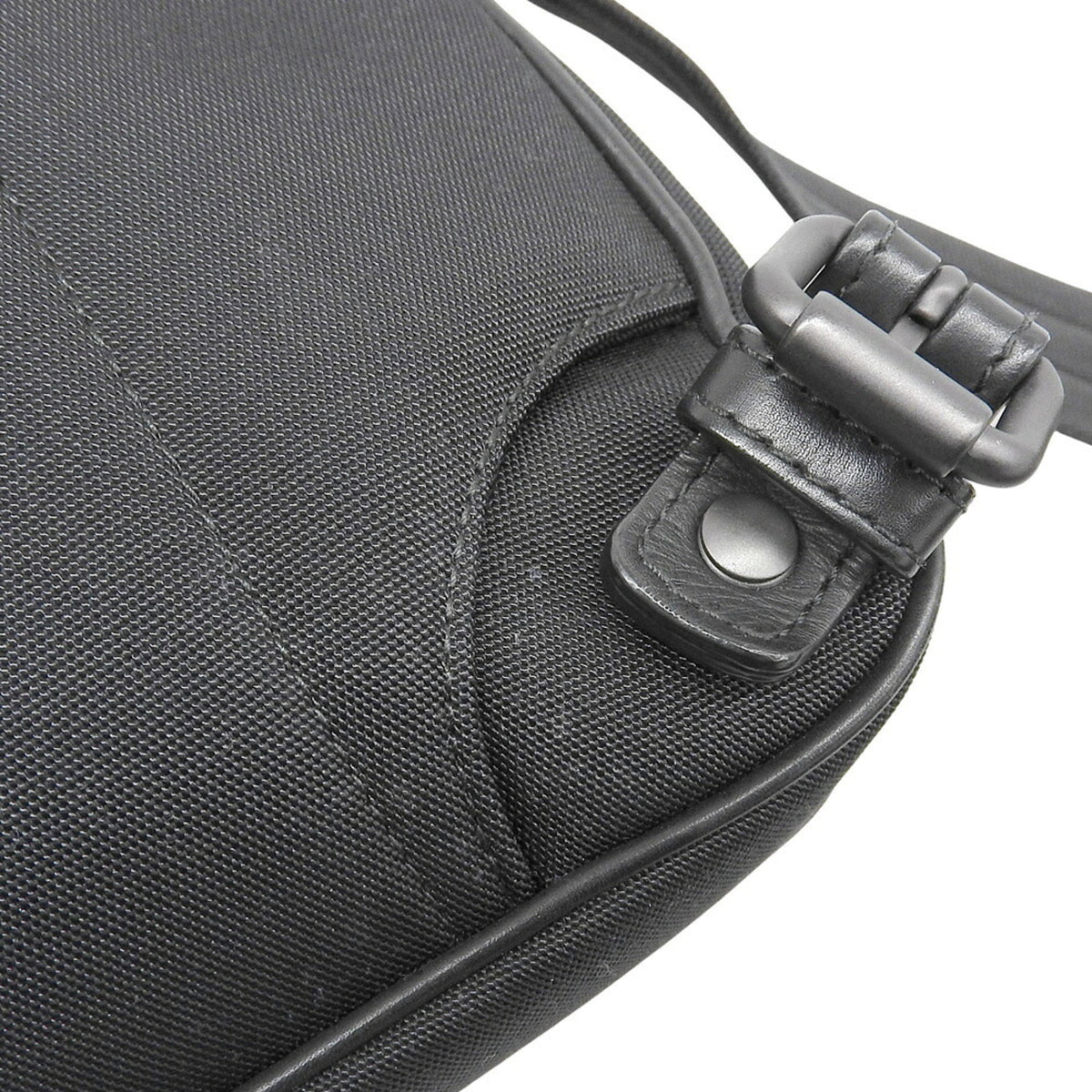 Bottega Veneta Black Leather Canvas Sling Bag (Pre-Owned)
