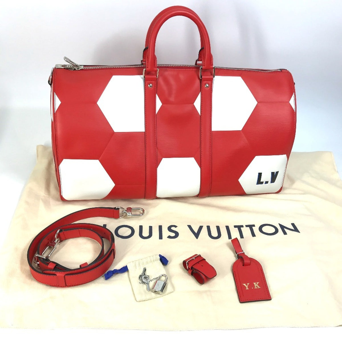 Louis Vuitton Red Color Epi Leather Boston Bag (Pre-Owned)