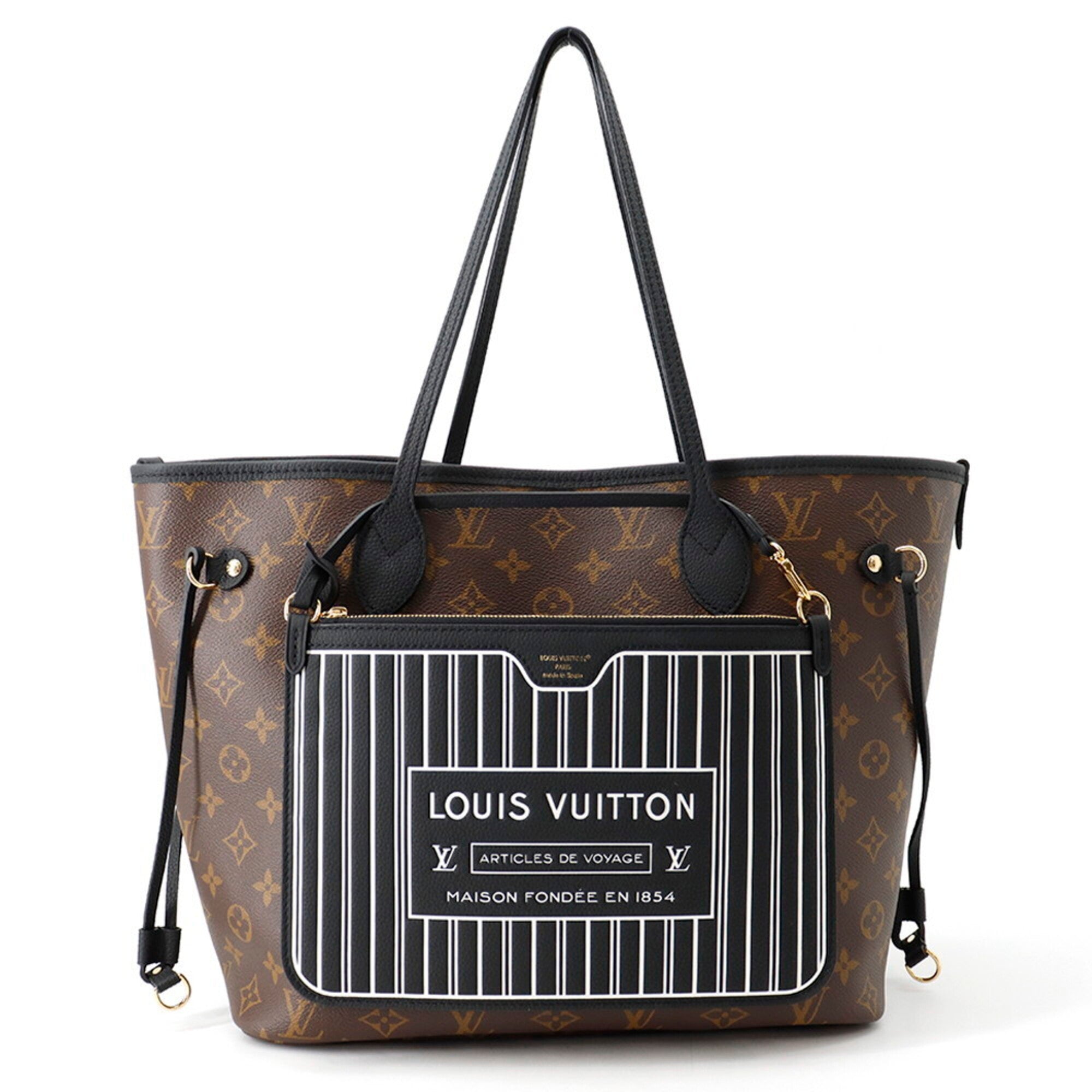Louis Vuitton Monogram Noir Monogram Leather Handbag Pouch Tote Bag (Pre-Owned)