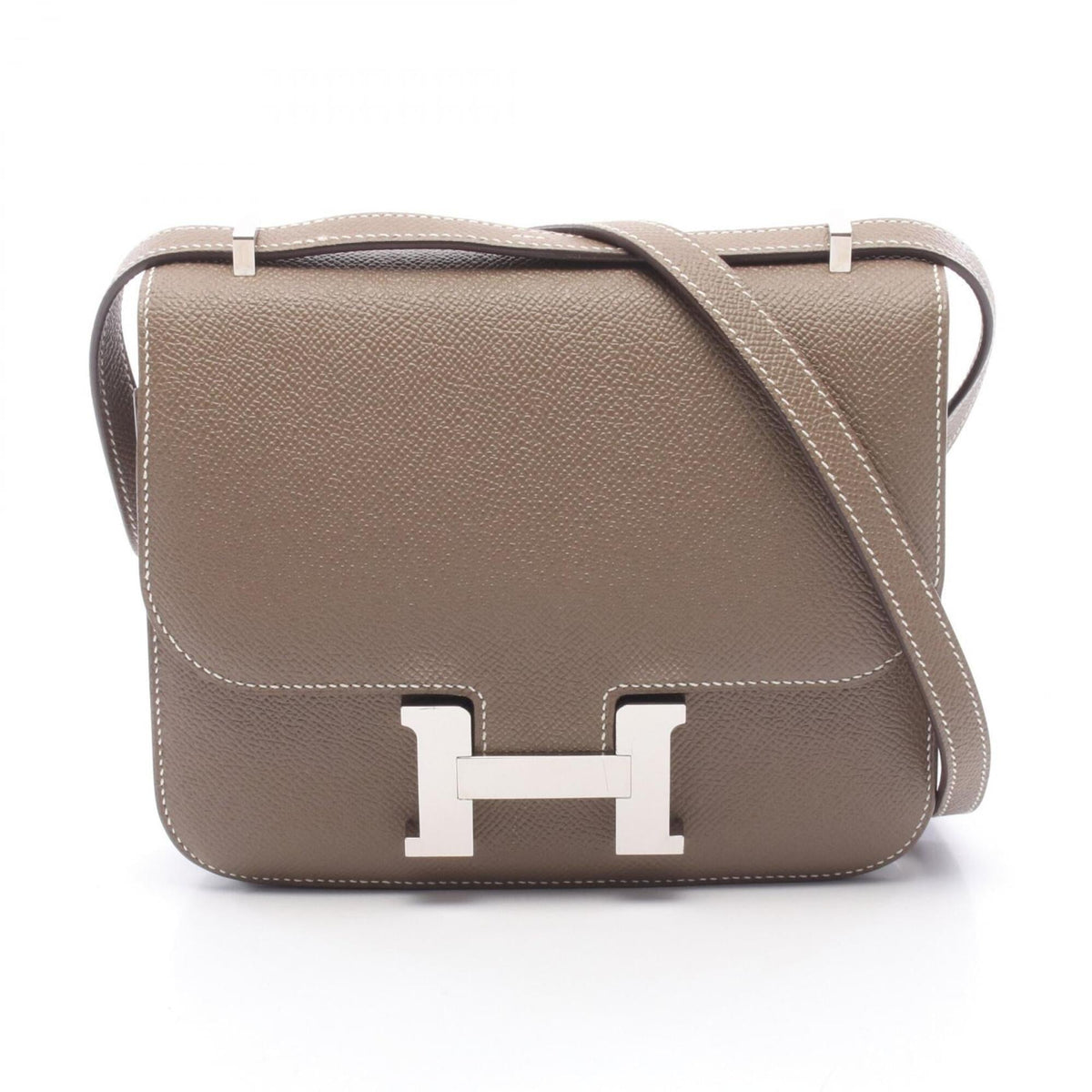 Hermes Gray Epsom Leather Leather Handbag Shoulder Bag (Pre-Owned)