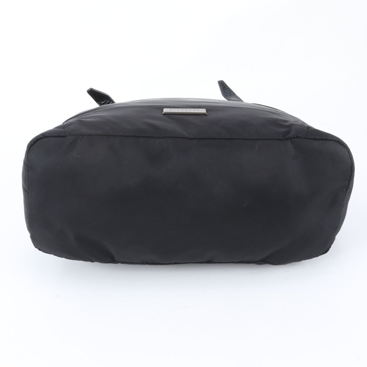 Burberry Black Leather Nylon Shoulder Bag Tote Bag (Pre-Owned)