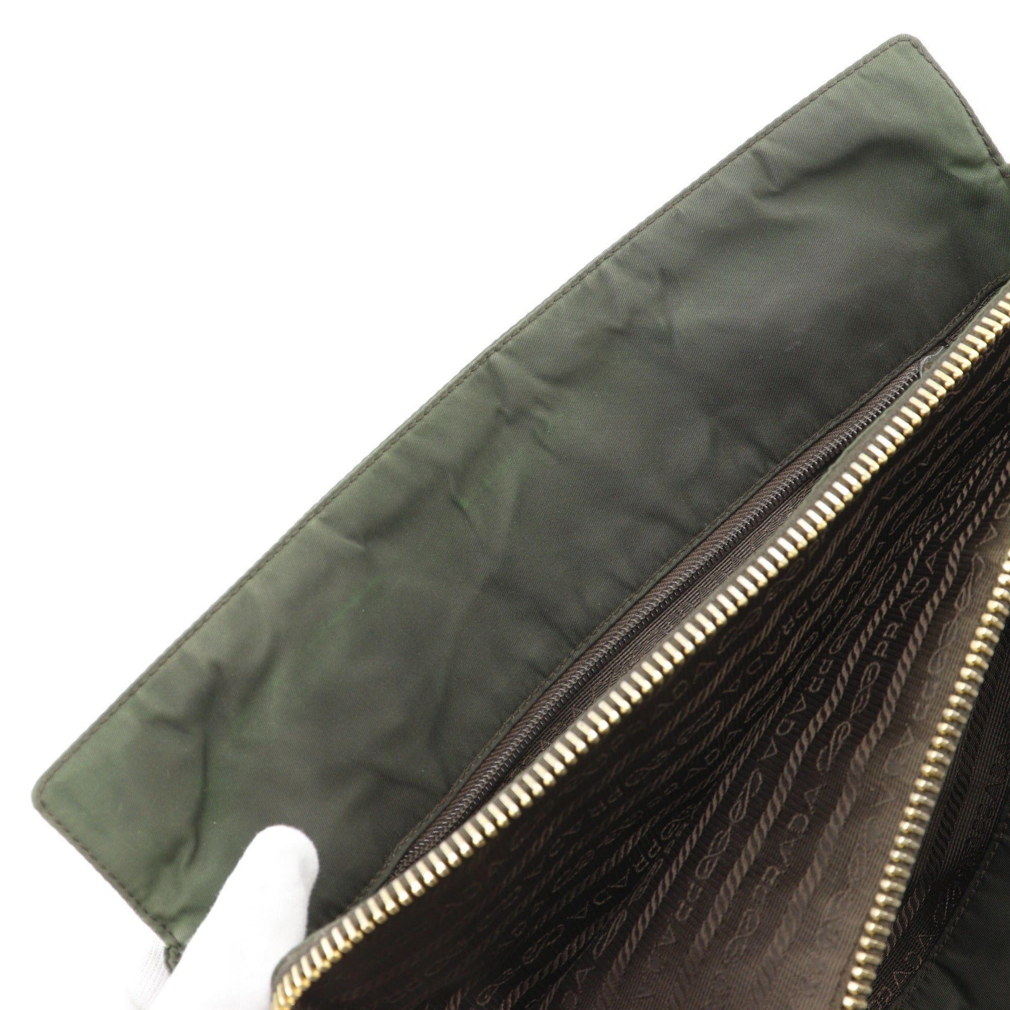 Prada Khaki Nylon Tote Bag (Pre-Owned)