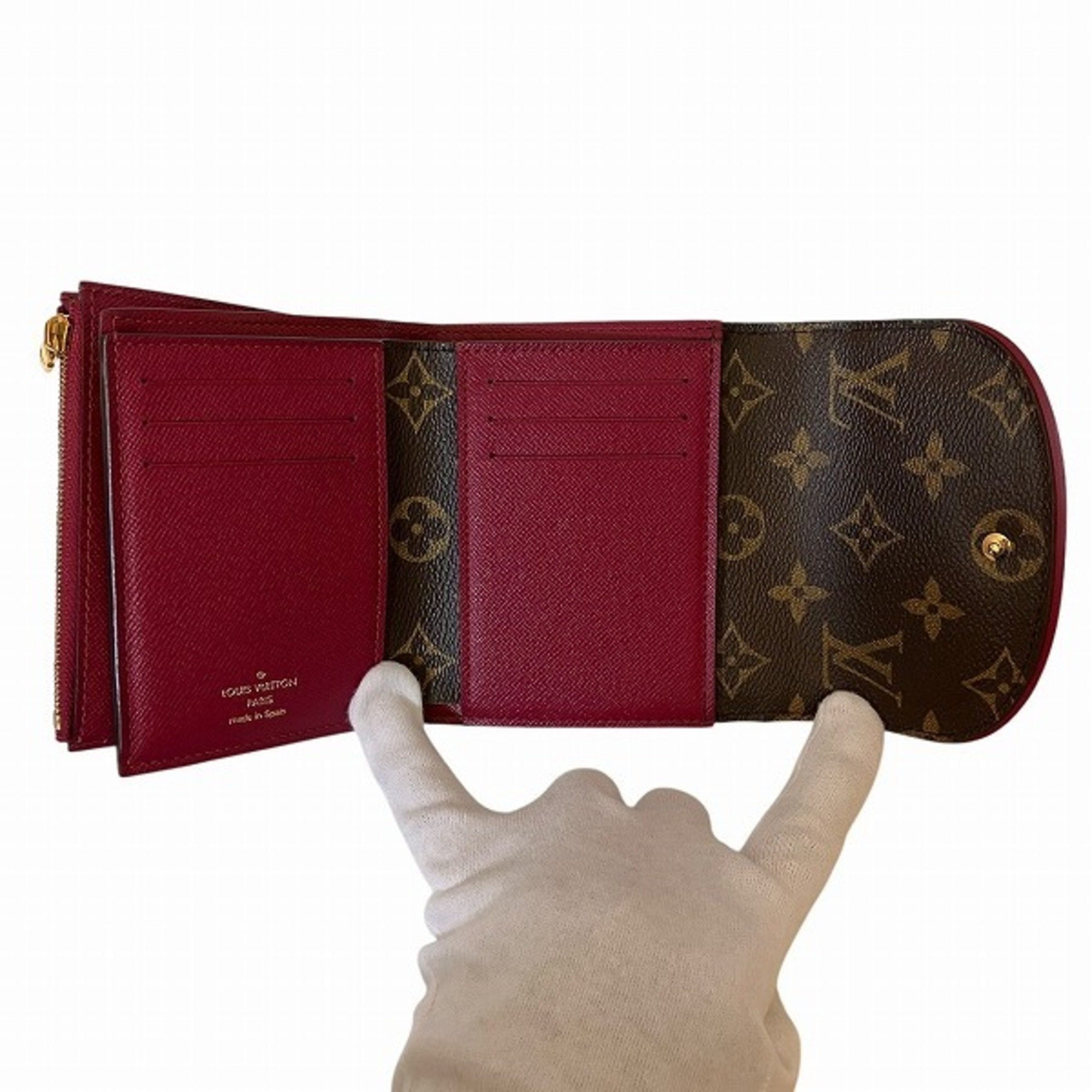 Louis Vuitton Monogram Brown Fuchsia Monogram Monogram Wallet (Tri-Fold) (Pre-Owned)