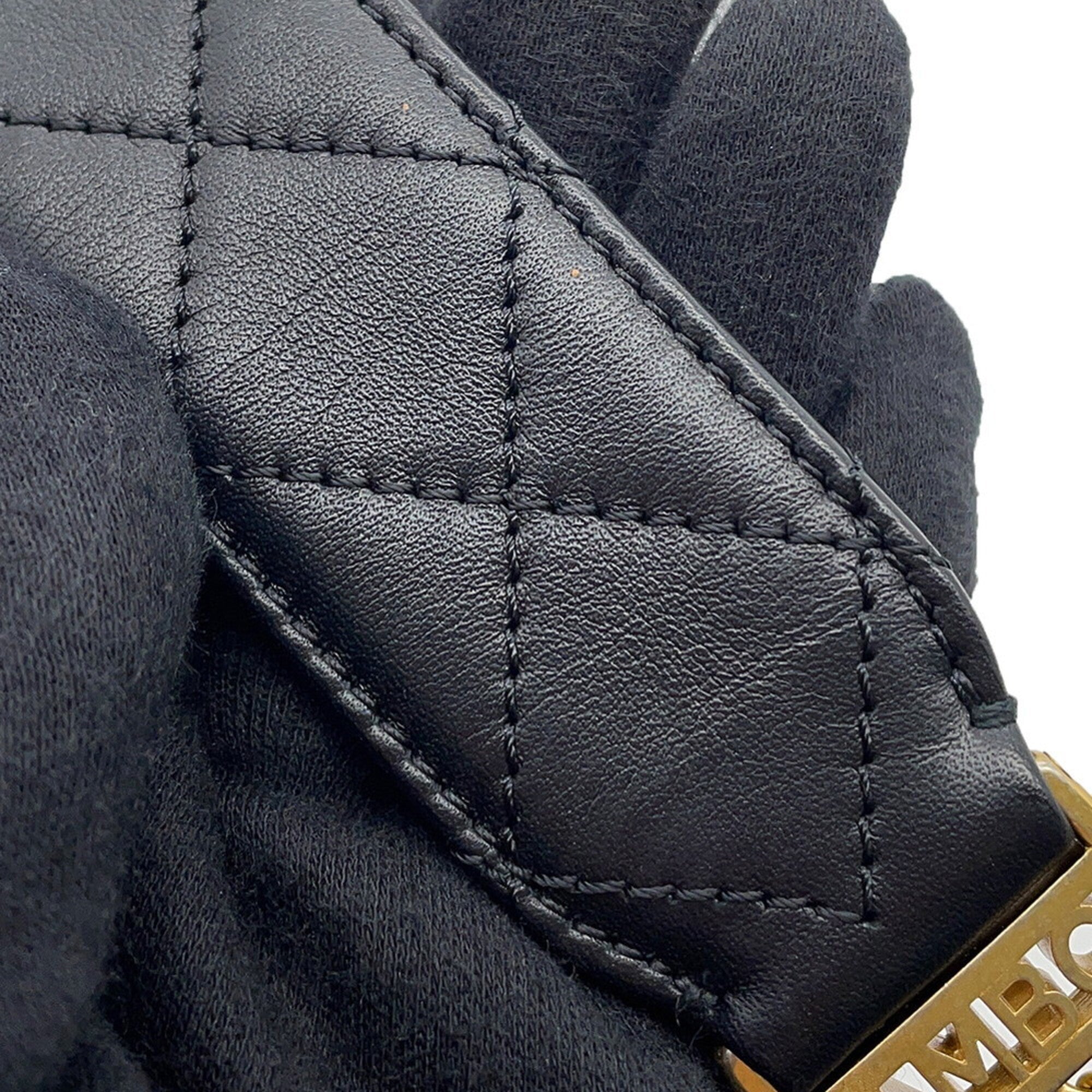 Chanel Black Leather Handbag Shoulder Bag (Pre-Owned)