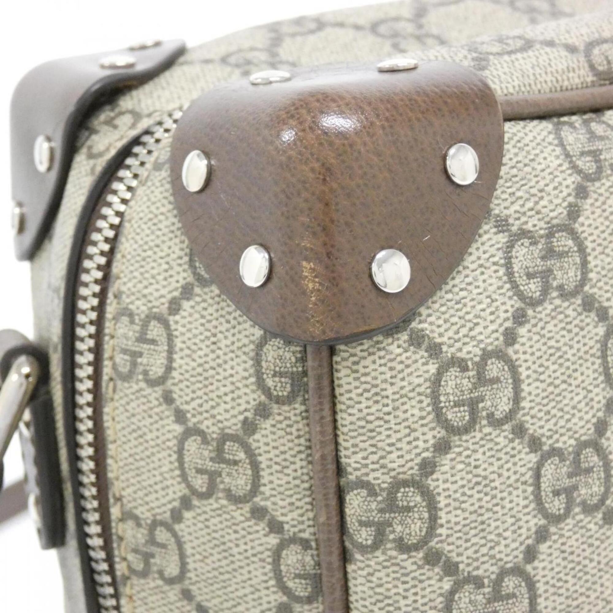 Gucci Beige Brown Gg Supreme Canvas Shoulder Bag (Pre-Owned)