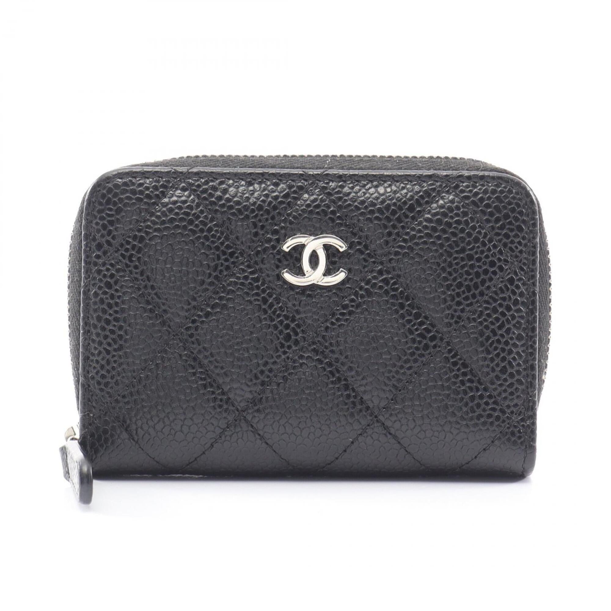 Chanel Black Grained Calfskin Coin Purse/Coin Case (Pre-Owned)