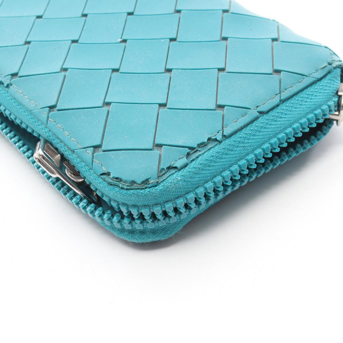 Bottega Veneta Green Rubber Long Wallet (Bi-Fold) (Pre-Owned)