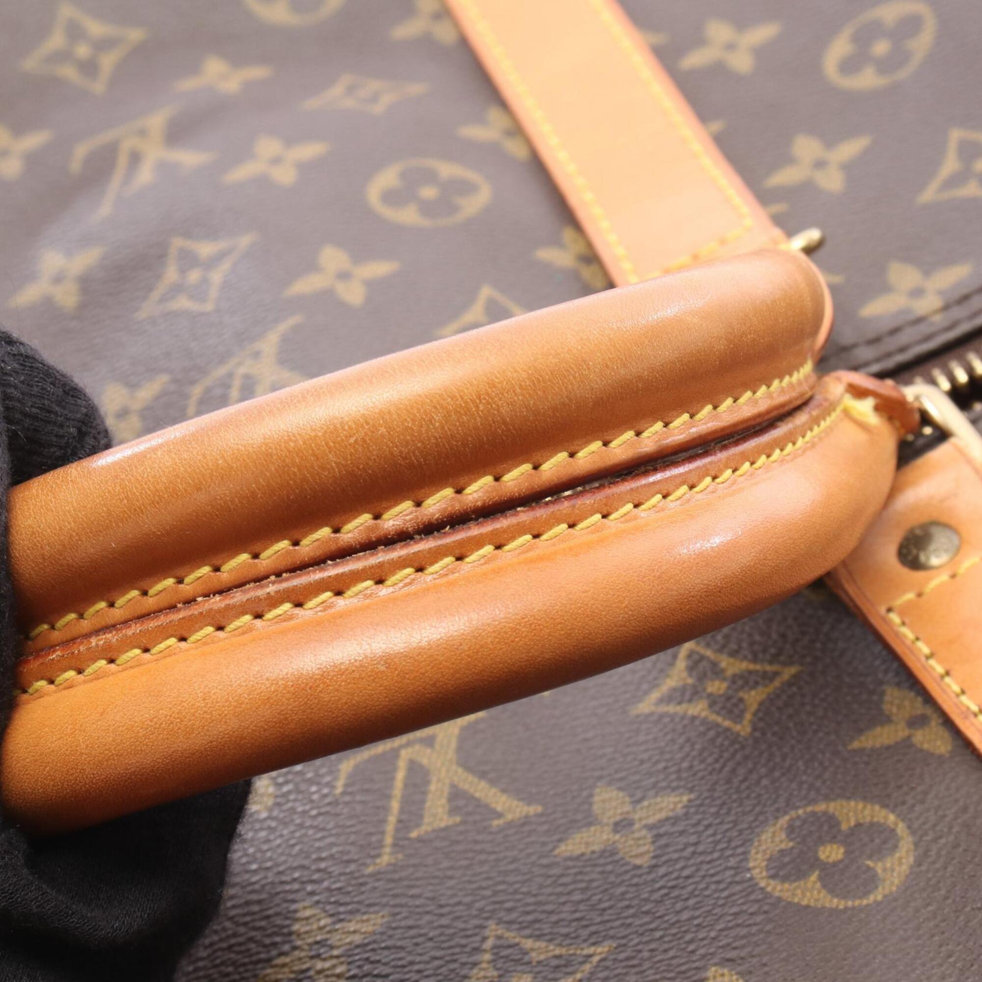 Louis Vuitton Brown Coated Canvas Leather Boston Bag Handbag (Pre-Owned)