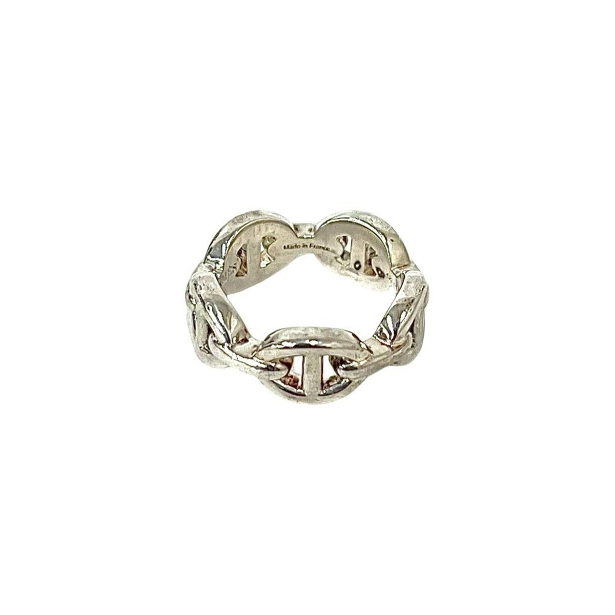 Hermes Silver Silver 925 Band Ring (Pre-Owned)
