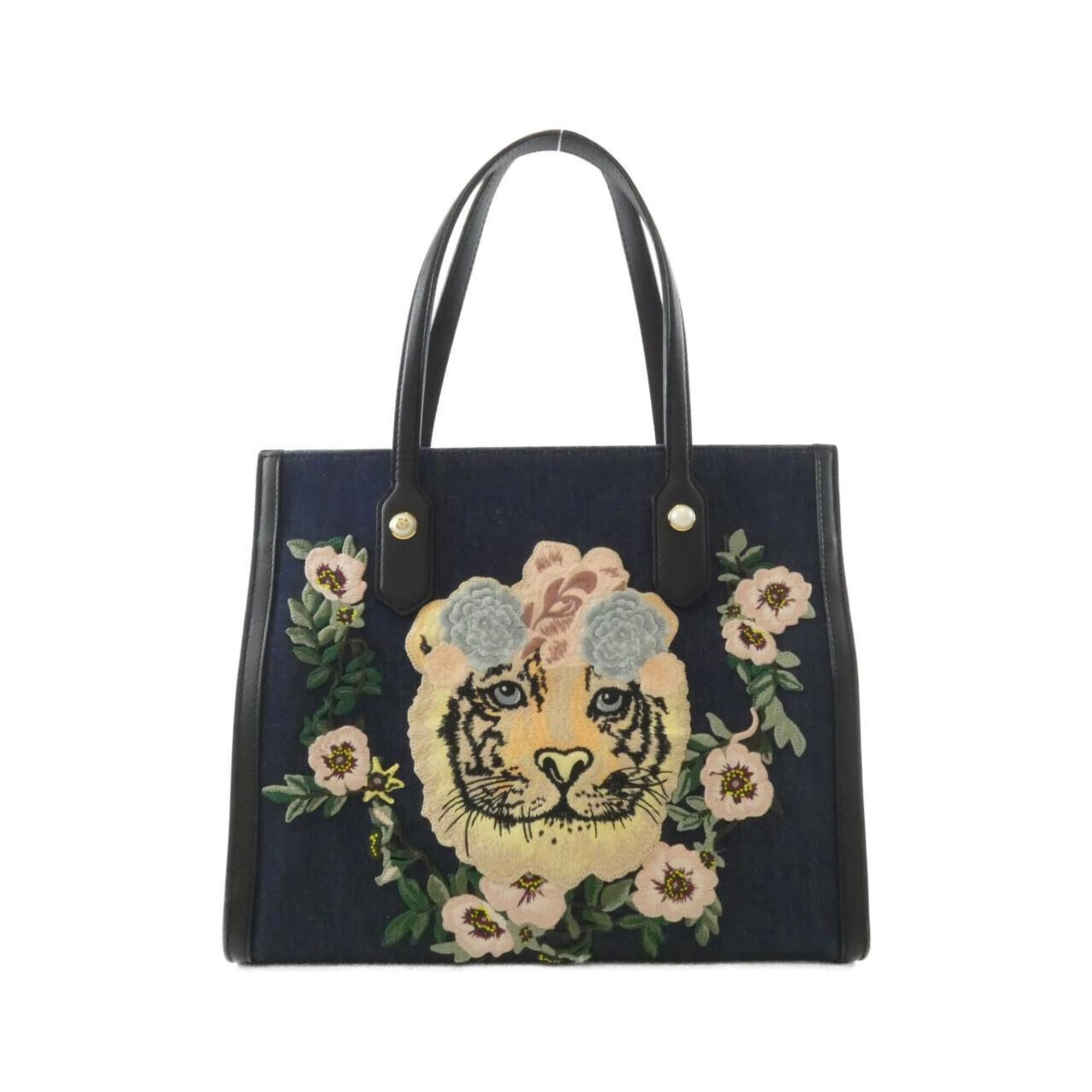 Gucci Black Blue Denim Handbag (Pre-Owned)