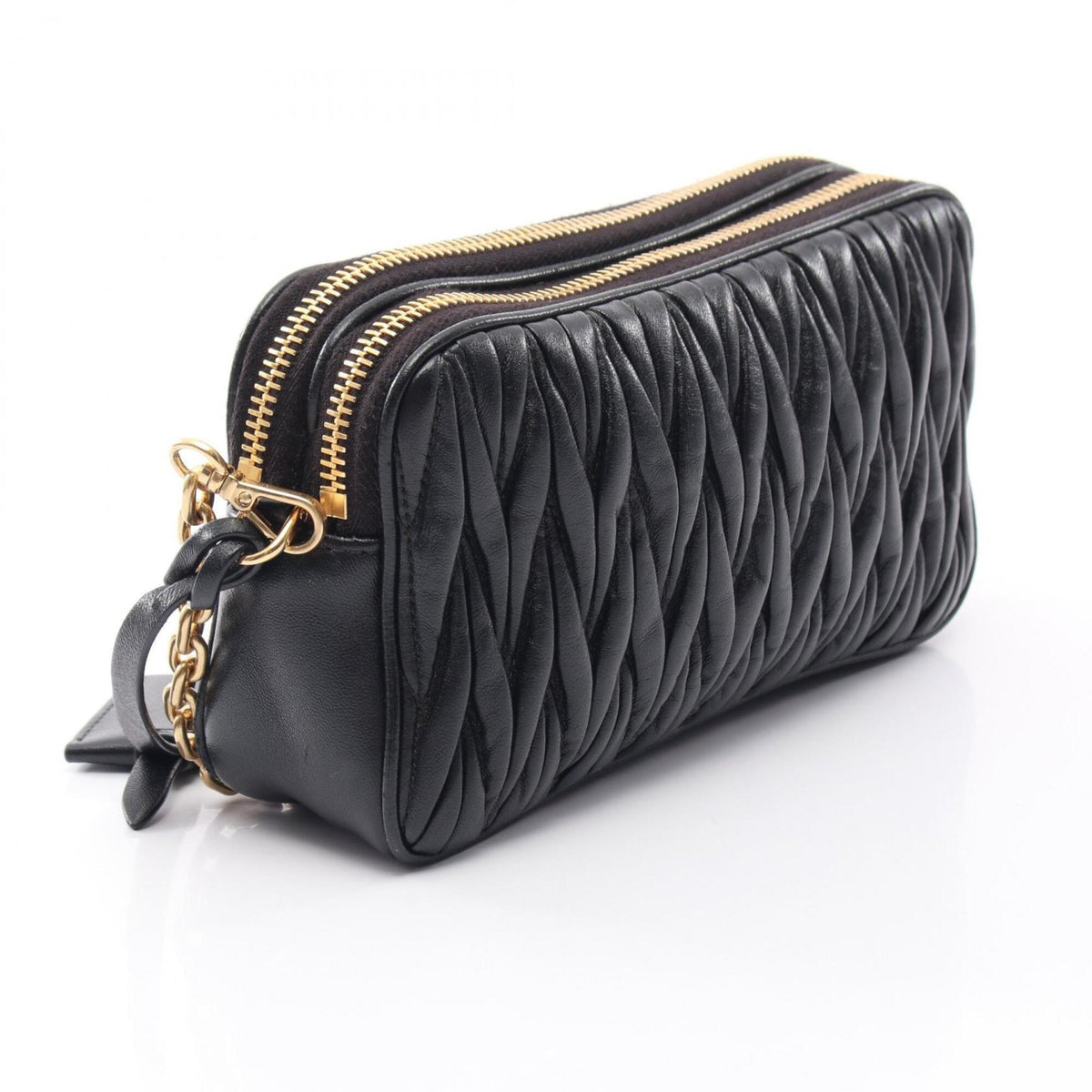 Miu Miu Black Leather Handbag Shoulder Bag (Pre-Owned)