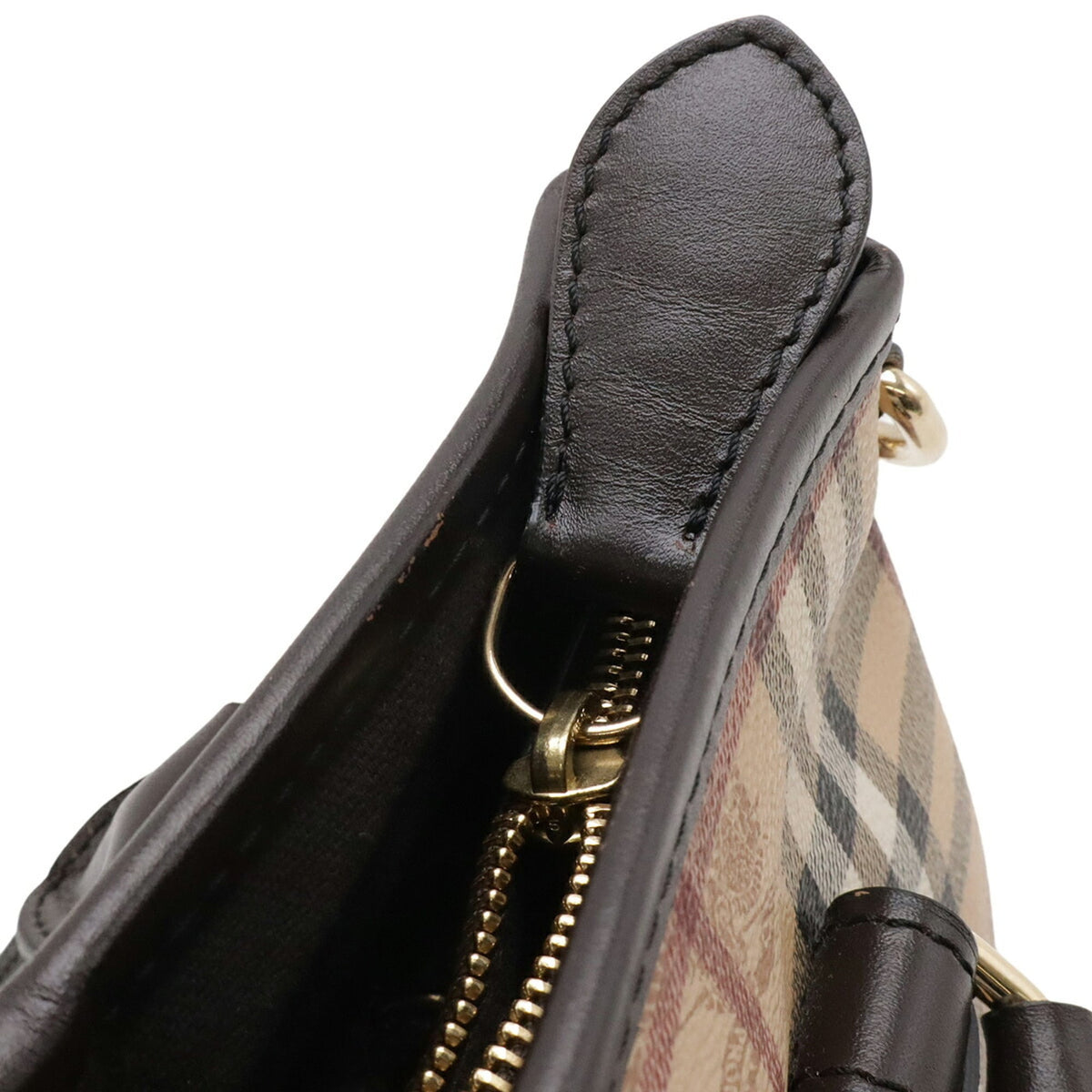 Burberry Beige Black Bordeaux Dark Brown Pvc Leather Shoulder Bag Tote Bag (Pre-Owned)