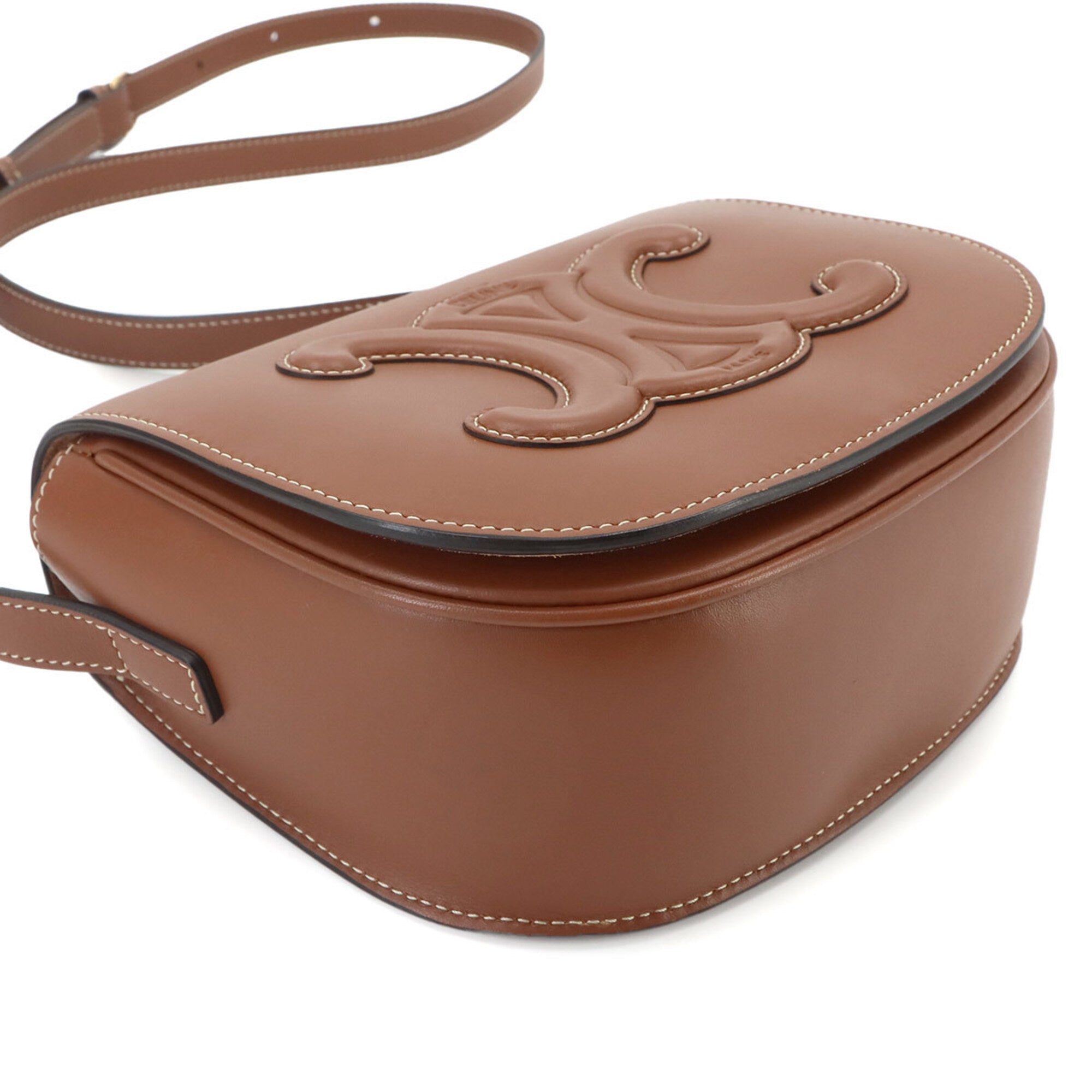 Celine Brown Leather Shoulder Bag (Pre-Owned)
