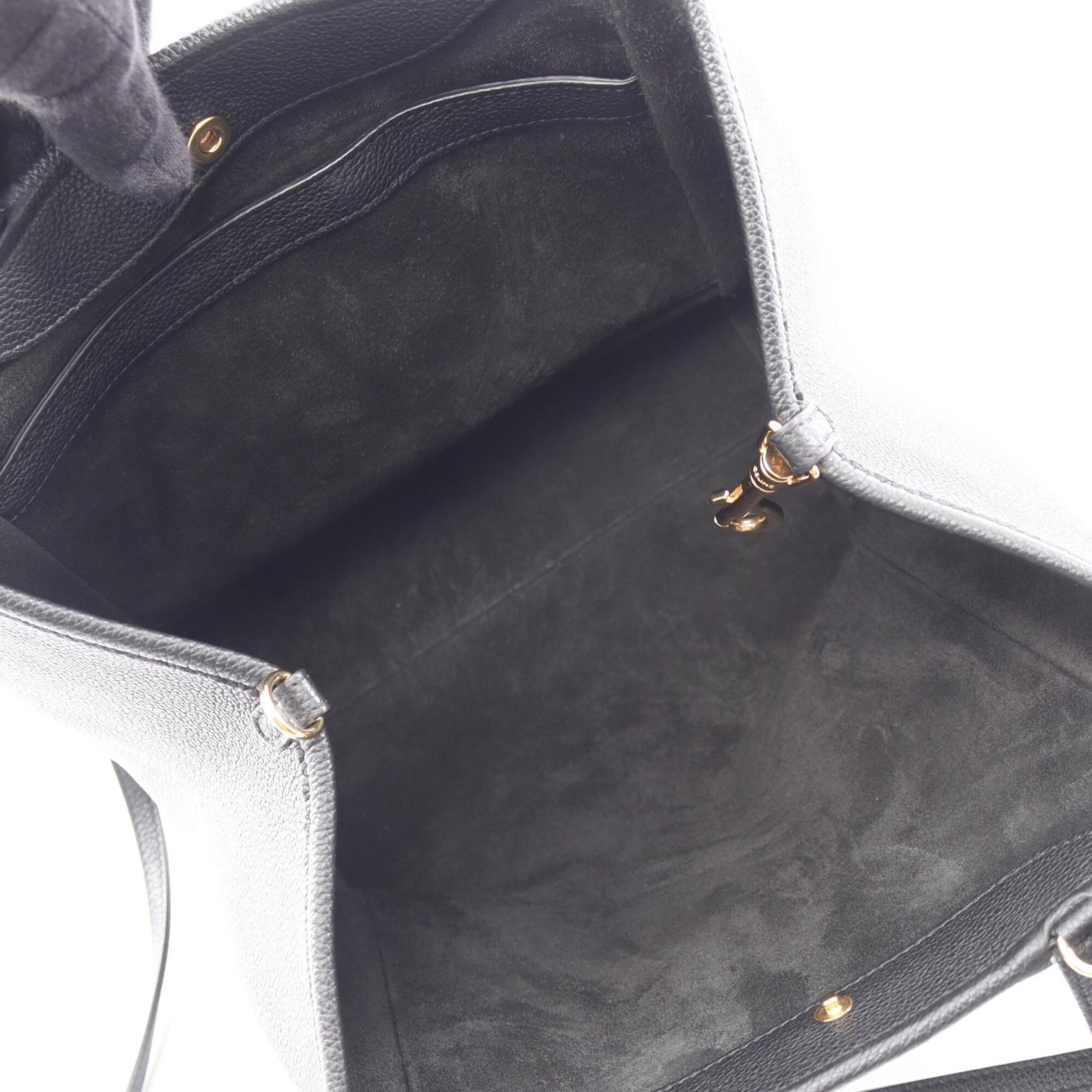 Celine Black Leather Handbag Tote Bag (Pre-Owned)