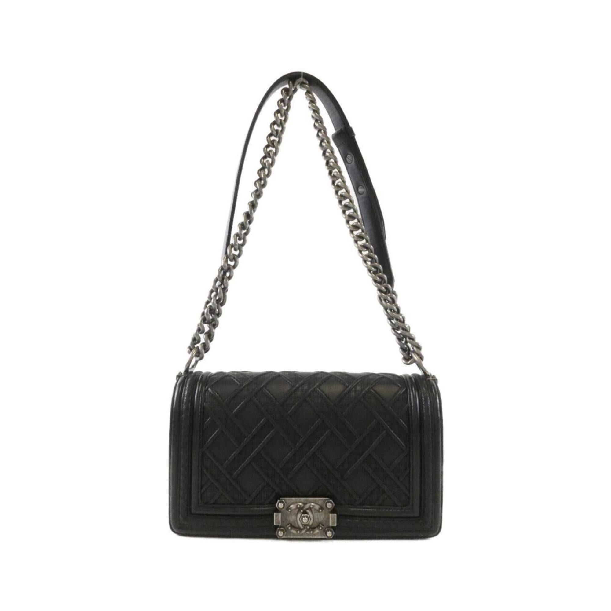 Chanel Black Leather Shoulder Bag (Pre-Owned)