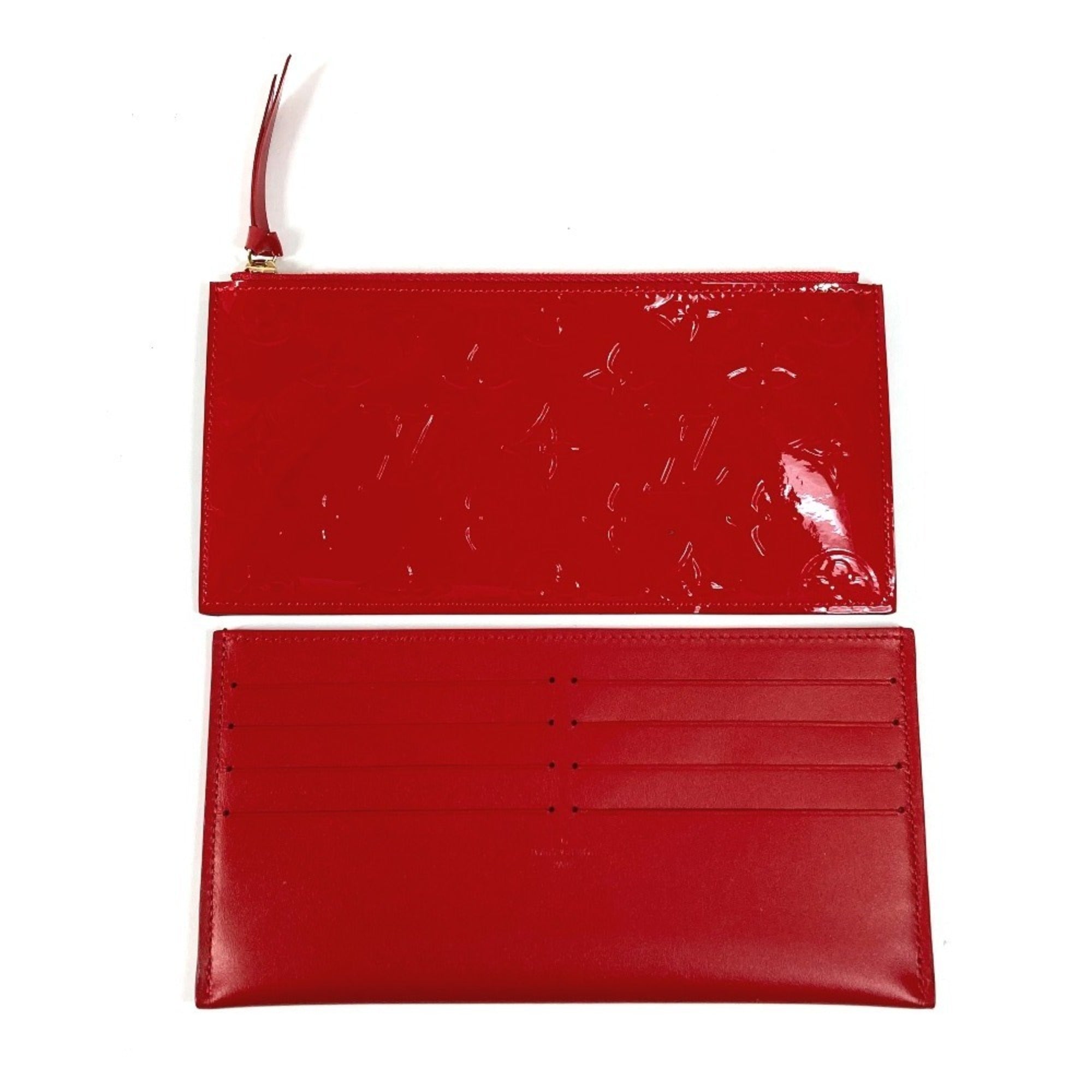 Louis Vuitton Red Color Monogram Vernis Canvas Clutch Bag Pochette Shoulder Bag (Pre-Owned)
