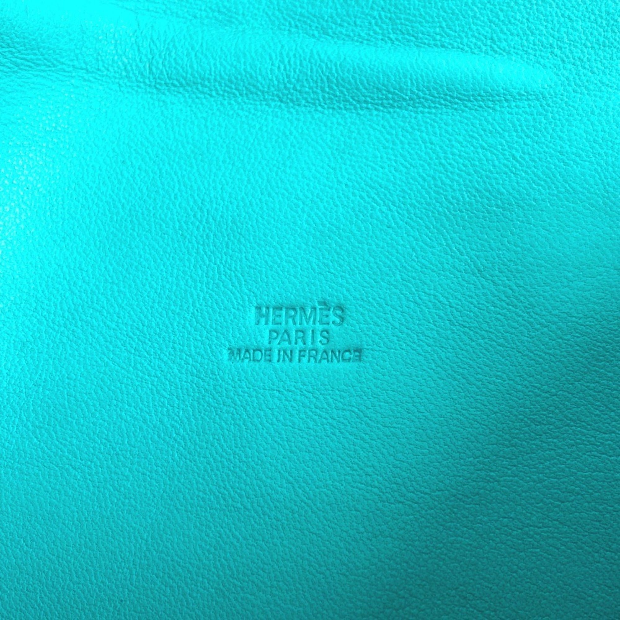 Hermes Turquoise Leather Pochette Shoulder Bag (Pre-Owned)