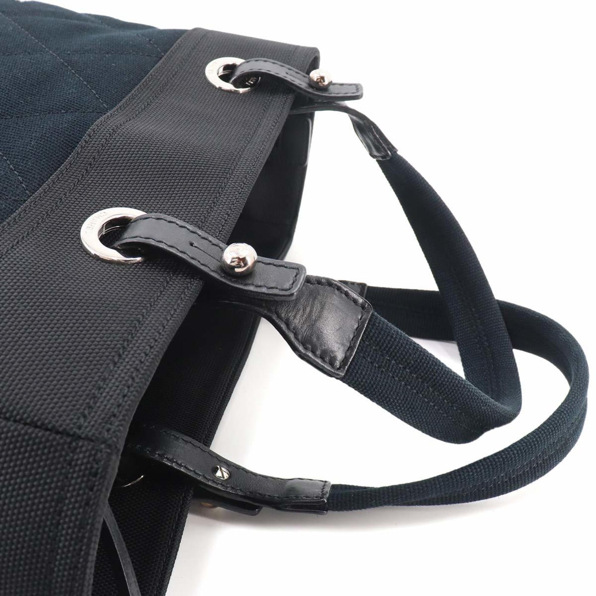 Chanel Black Canvas Handbag Tote Bag (Pre-Owned)