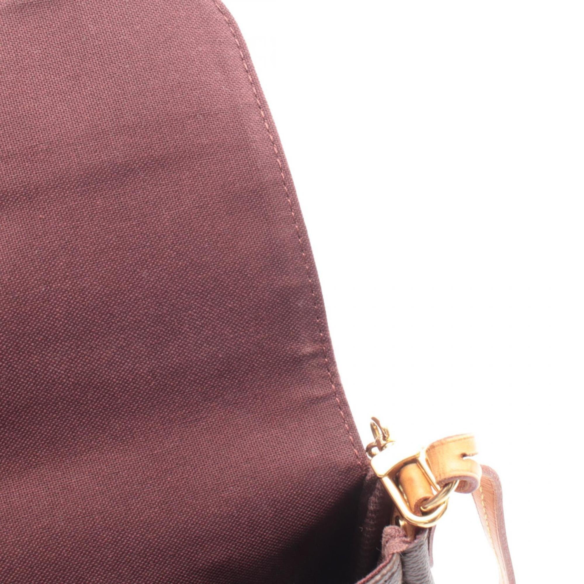 Louis Vuitton Brown Monogram Coated Canvas Leather Handbag Pouch (Pre-Owned)